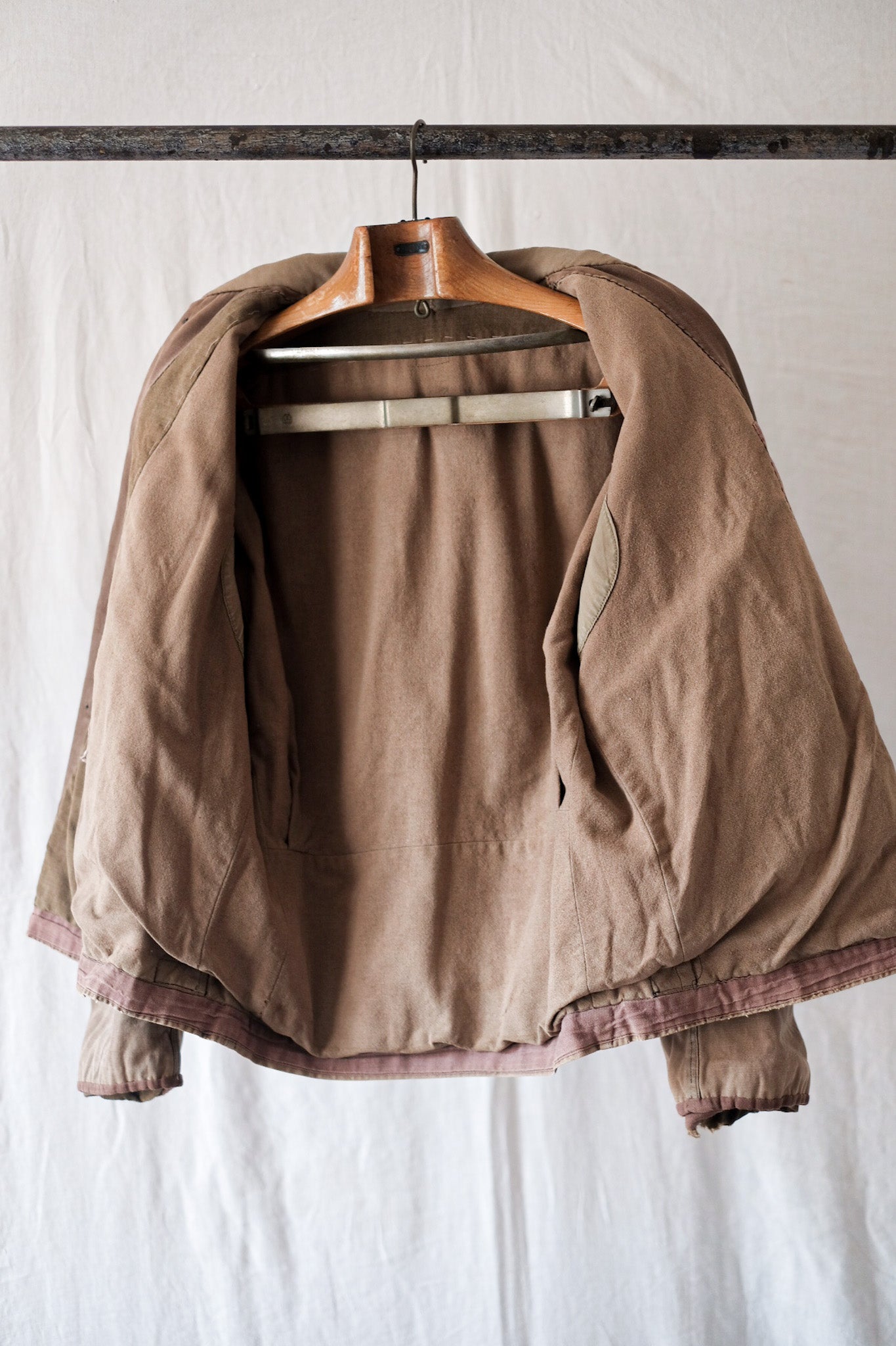 [~ 30's] French Vintage Cotton Canvas Home Made Work Jacket