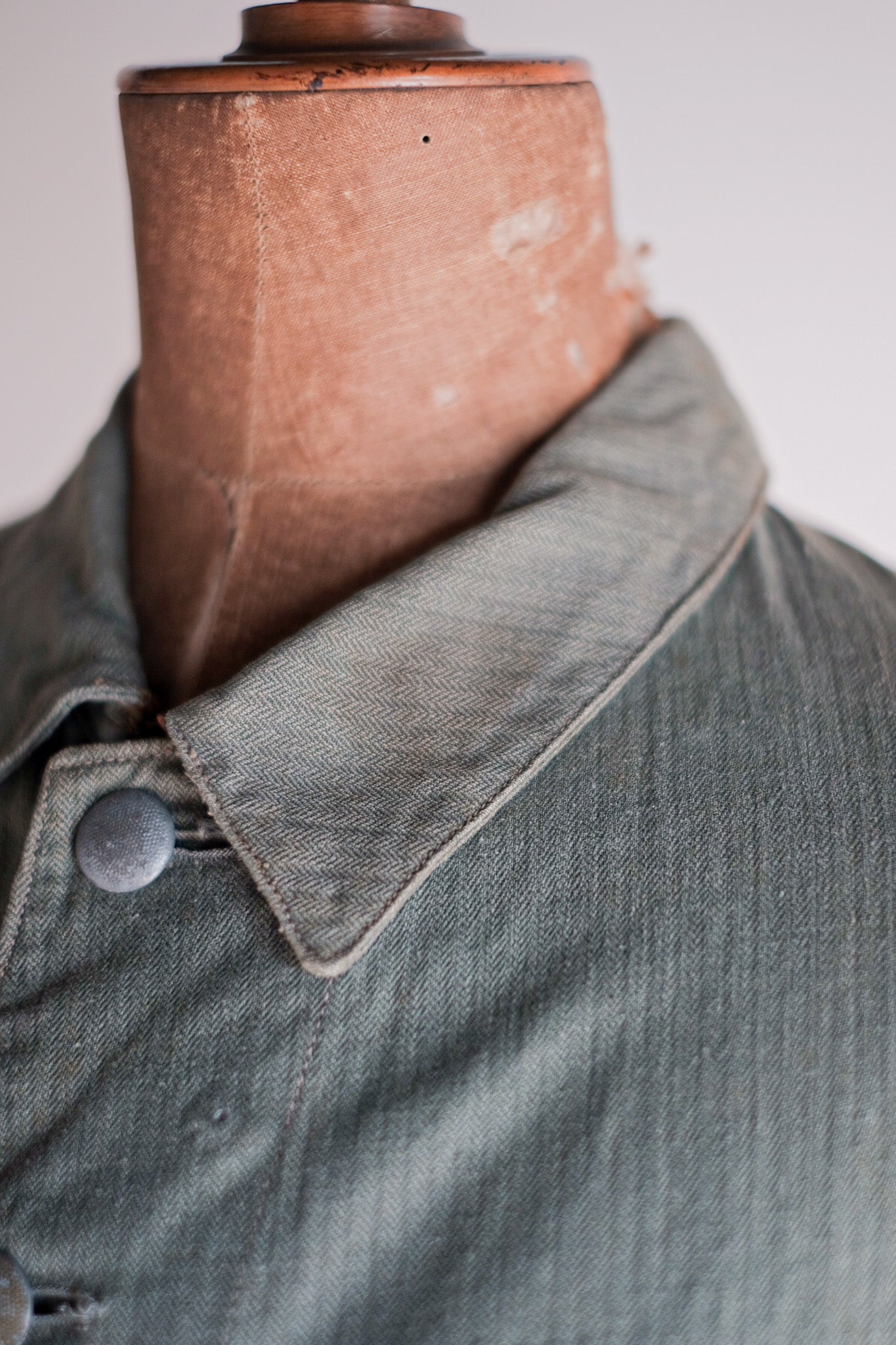 ［~30's］WW2 German Army Drillich Green HBT Linen Jacket