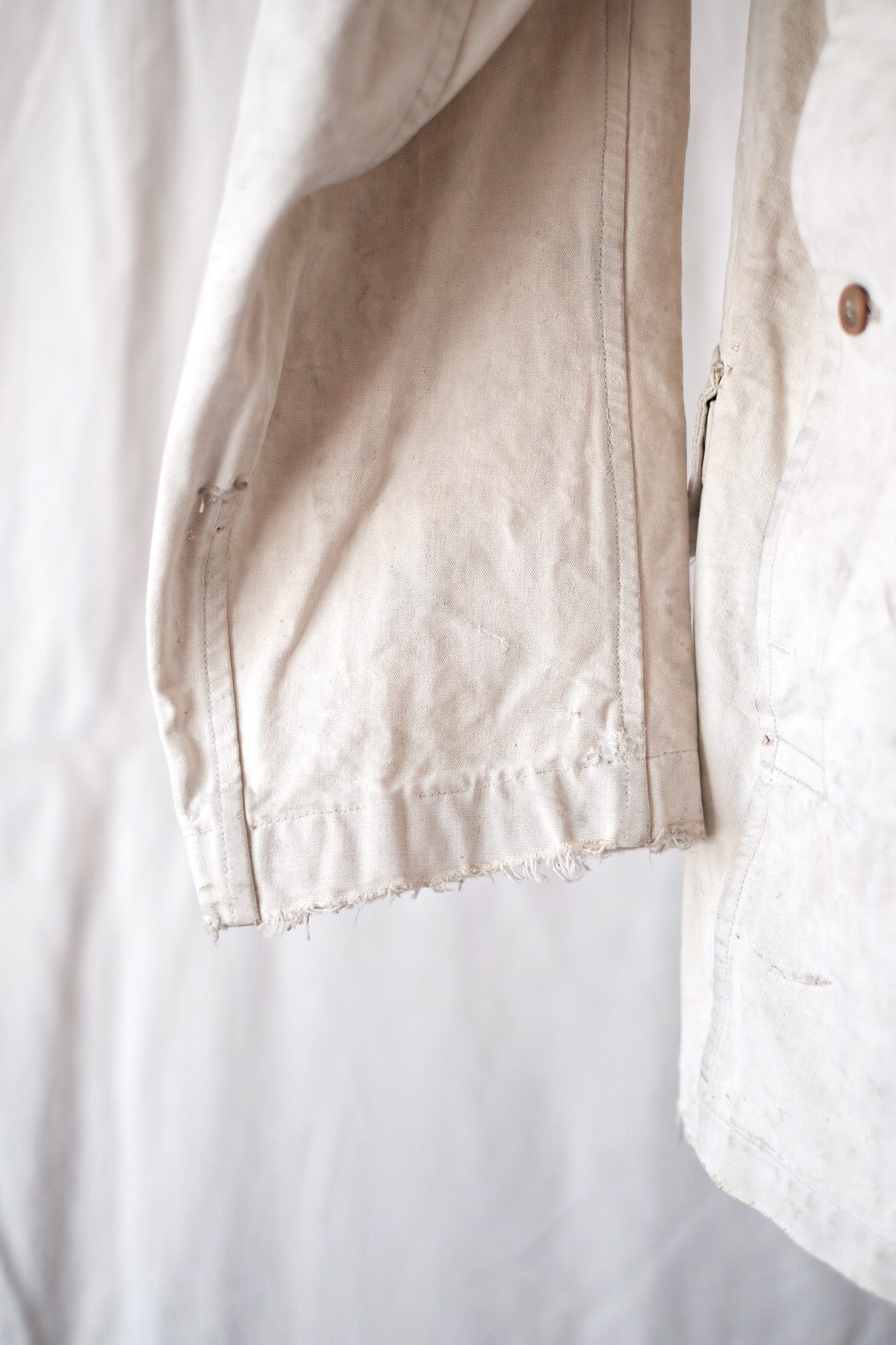 [~ 40's] French Vintage White Cotton Hunting Jacket
