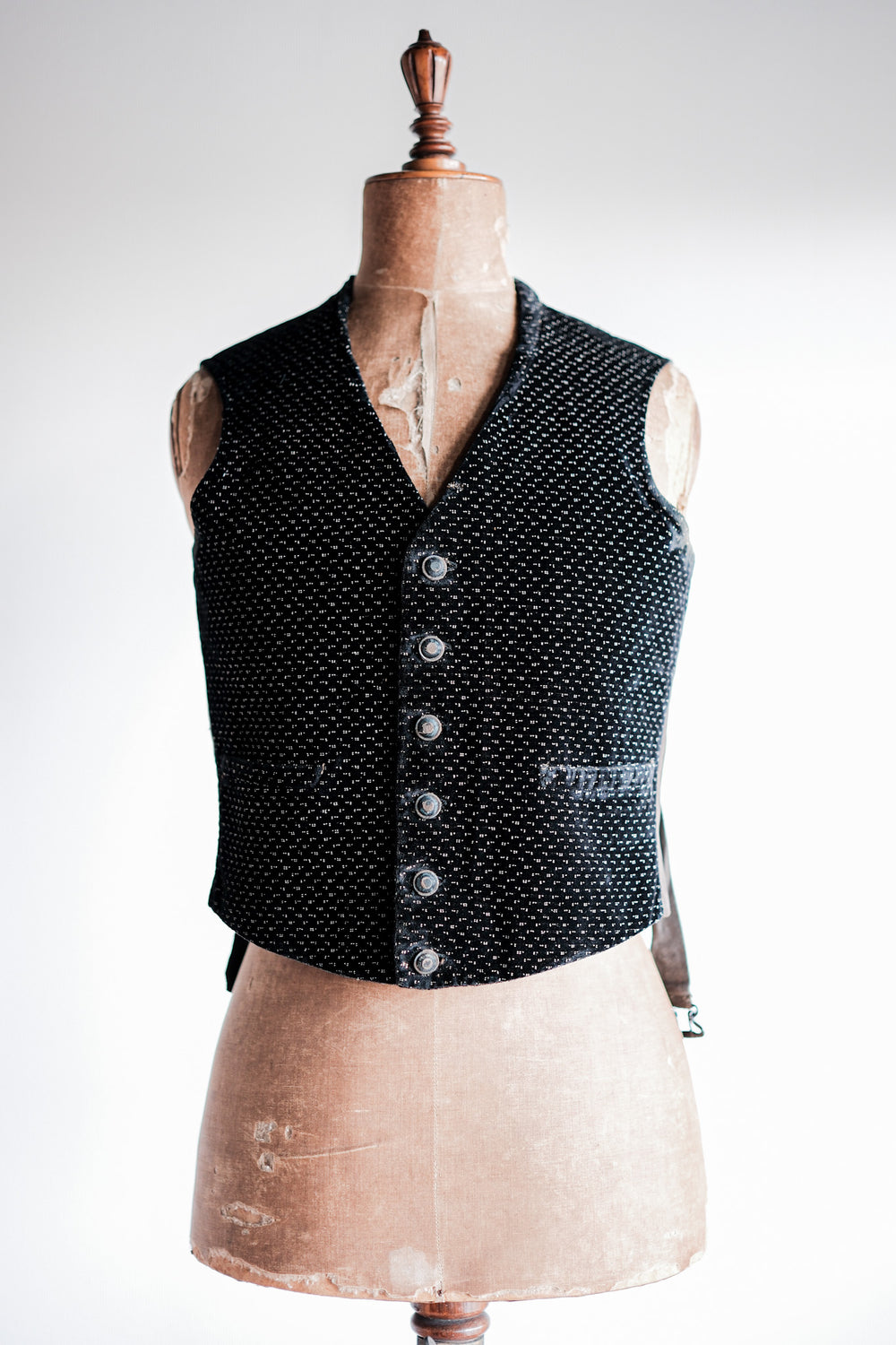 ［Late 19th C］French Antique Black Velvet Gilet