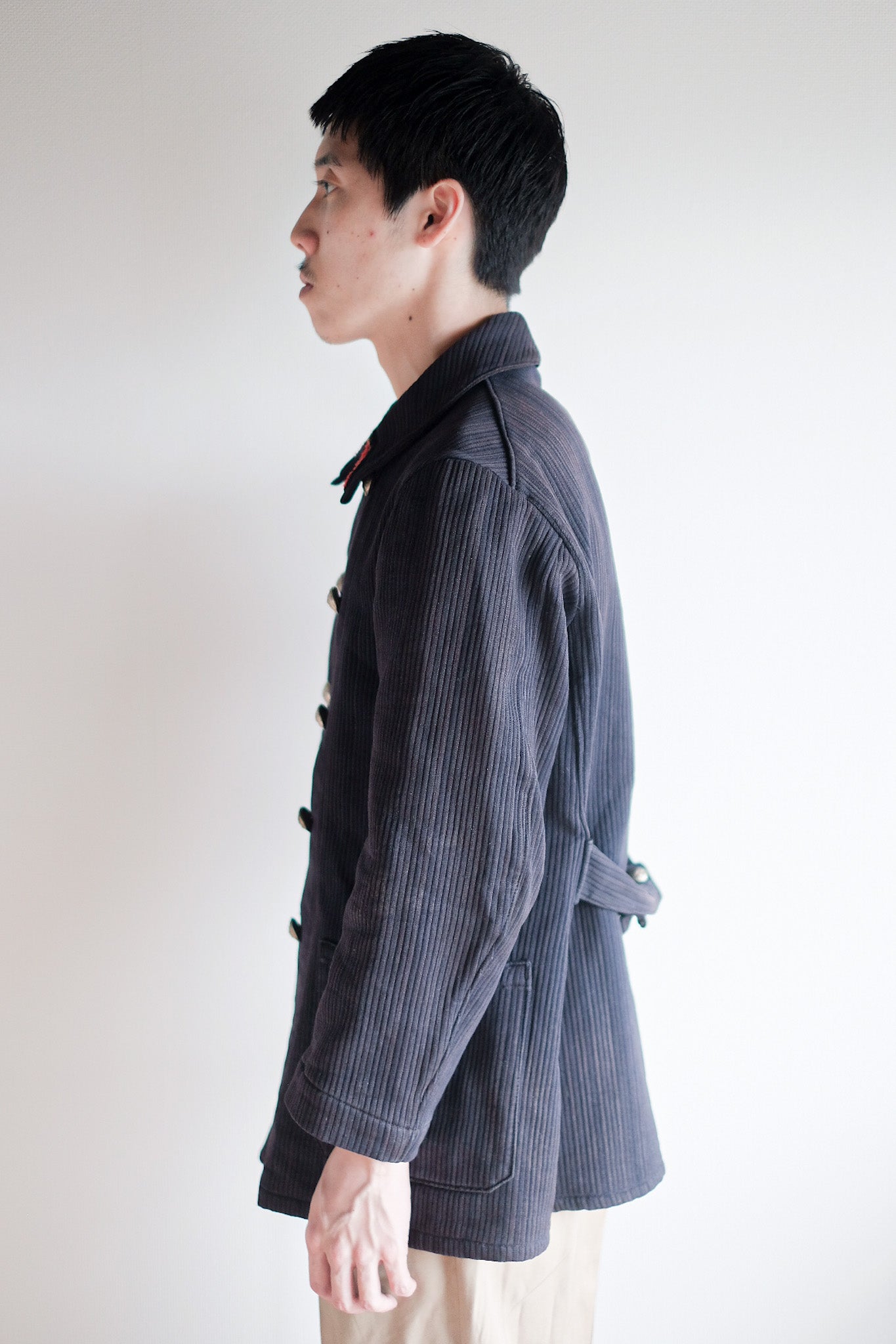 ［~30's］French Vintage Cotton Pique Double Breasted Fireman Jacket