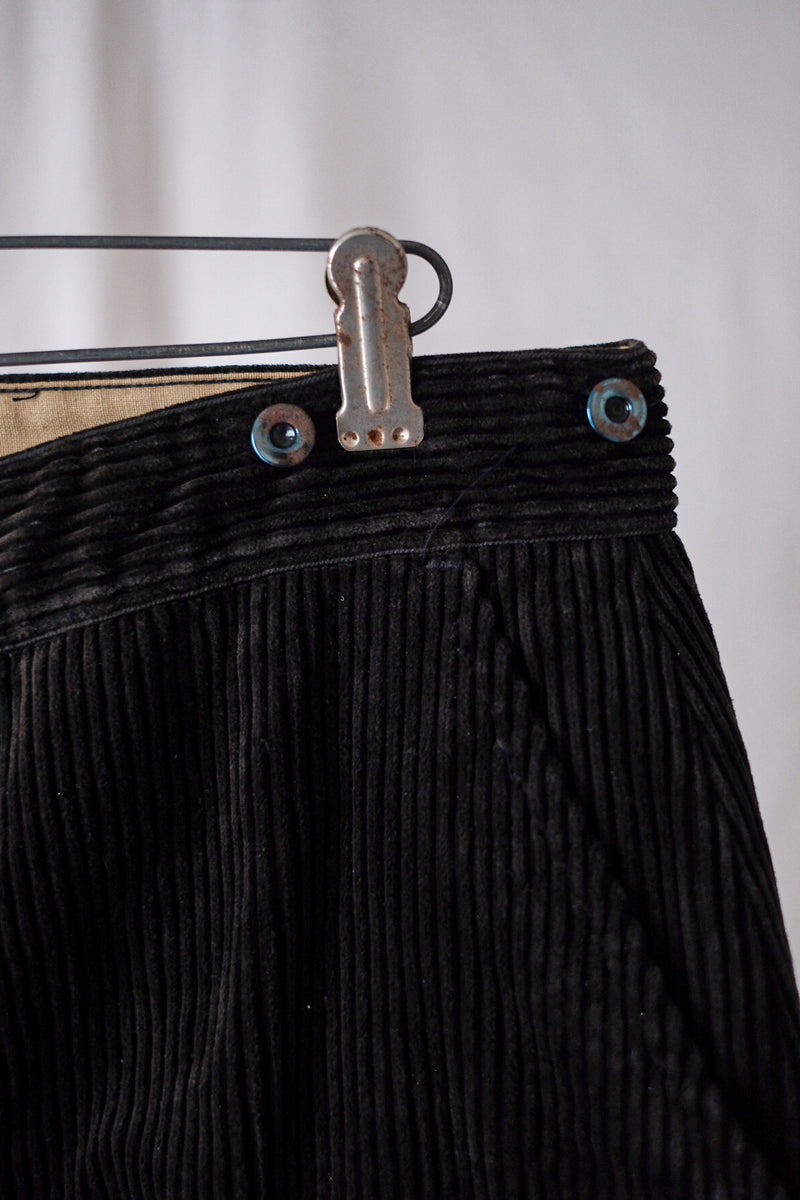 【~30's】French Vintage Dark Brown Corduroy Work Pants