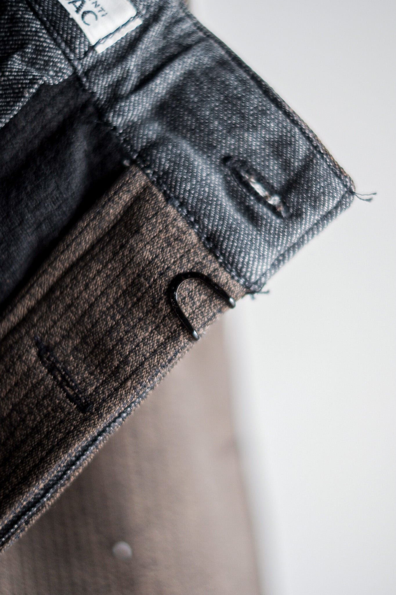 ［~40's］French Vintage Brown Salt & Pepper Cotton Pique Work Pants "Dead Stock"