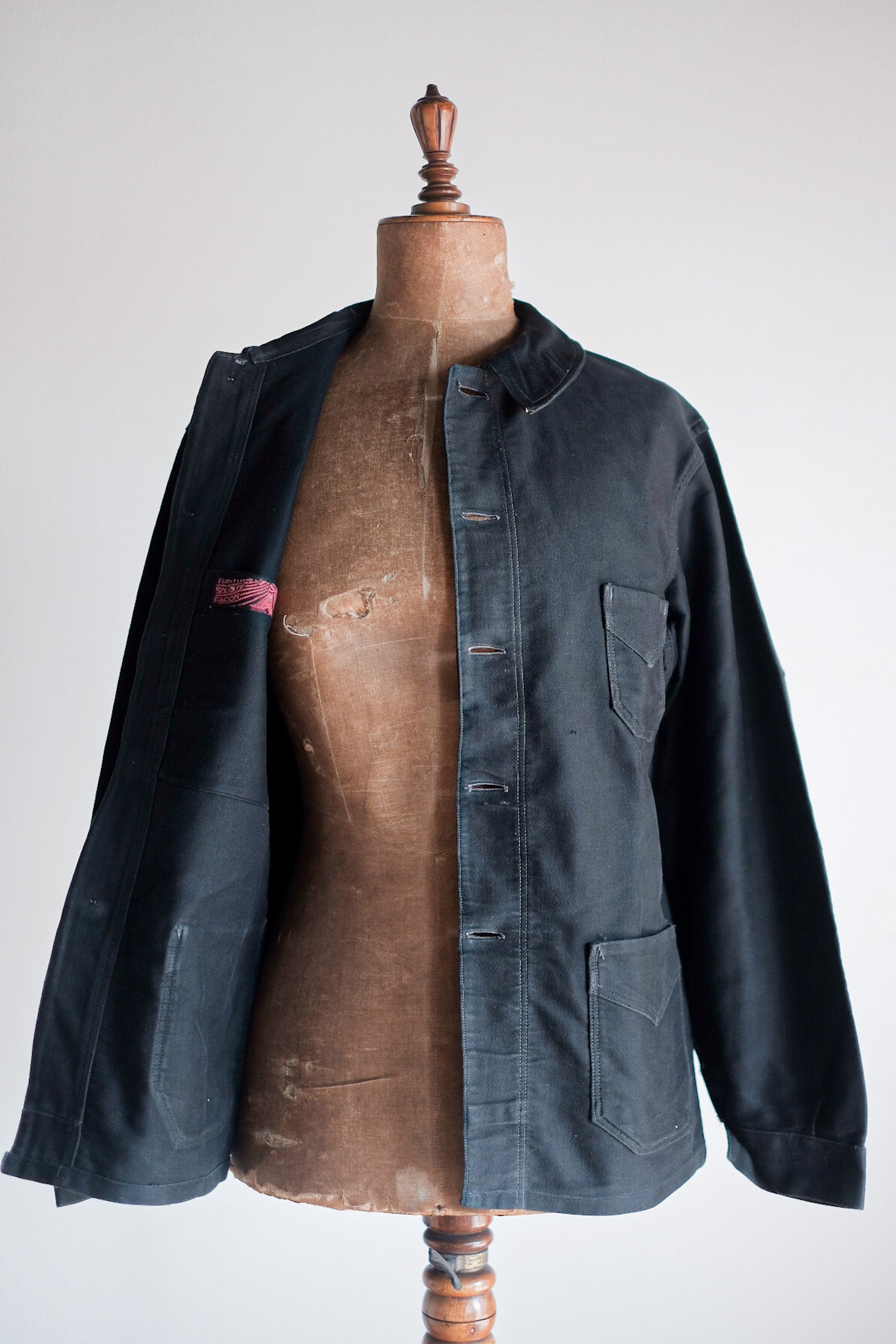 ［~30's］French Vintage Black Moleskin Work Jacket