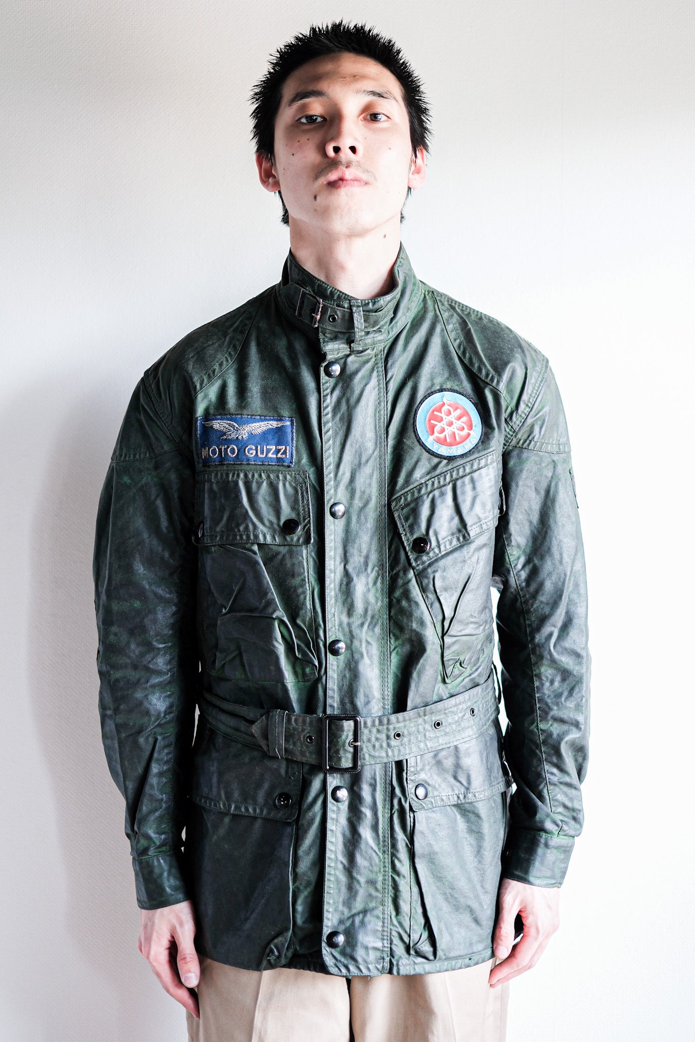 【~60's】Vintage Belstaff Green Waxed Jacket With Patches Size.36 “TRIALMASTER"