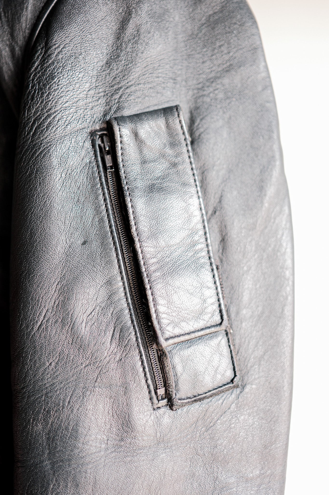 ［~70's］French Air Force Pilot Leather Jacket Size.44