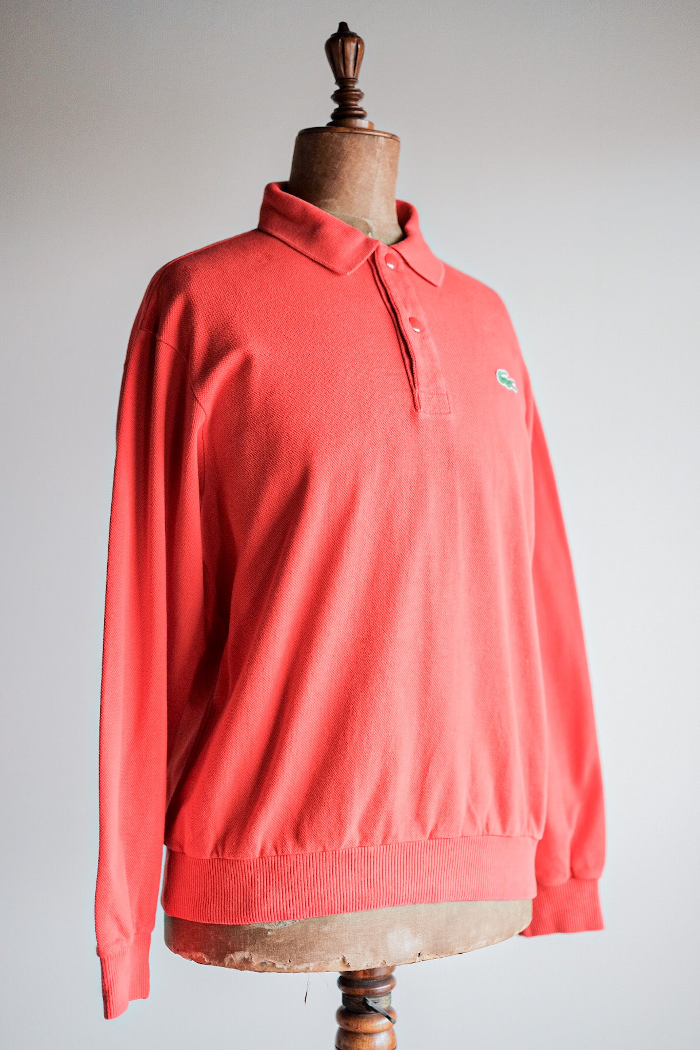 [〜70年代]顏料lacoste l/s polo運動衫尺寸。4“橙色”