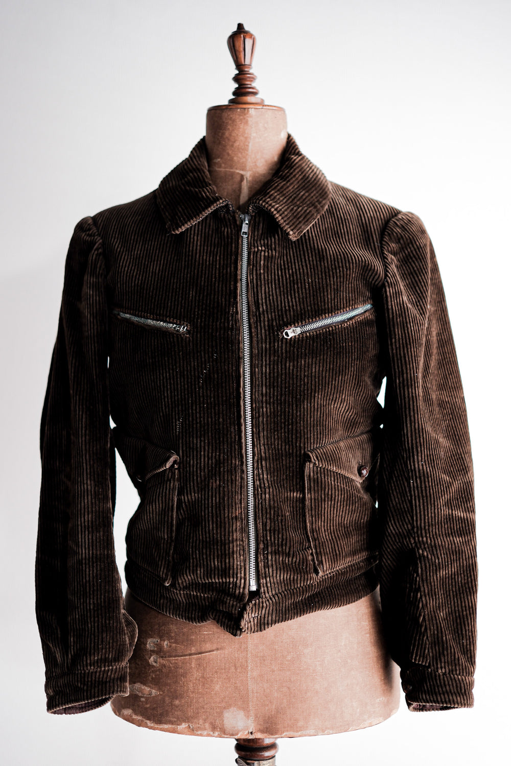 【~30's】French Vintage Brown Heavy Corduroy Hartmann Style Jacket