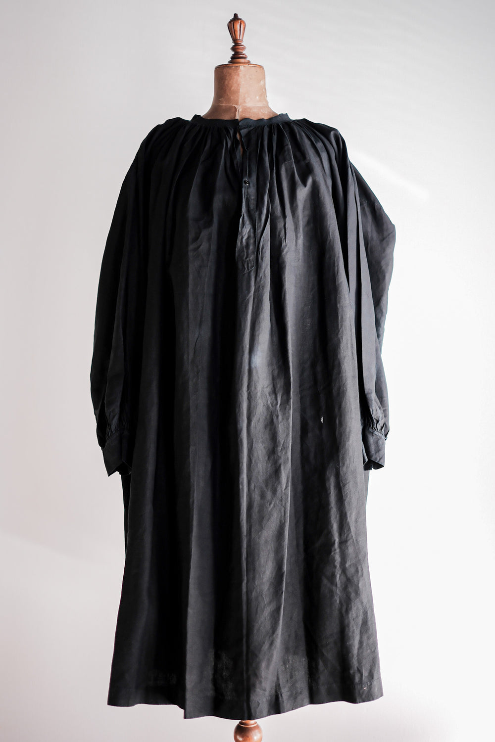【Early 20th C】French Antique Indigo Linen Smock "Biaude"