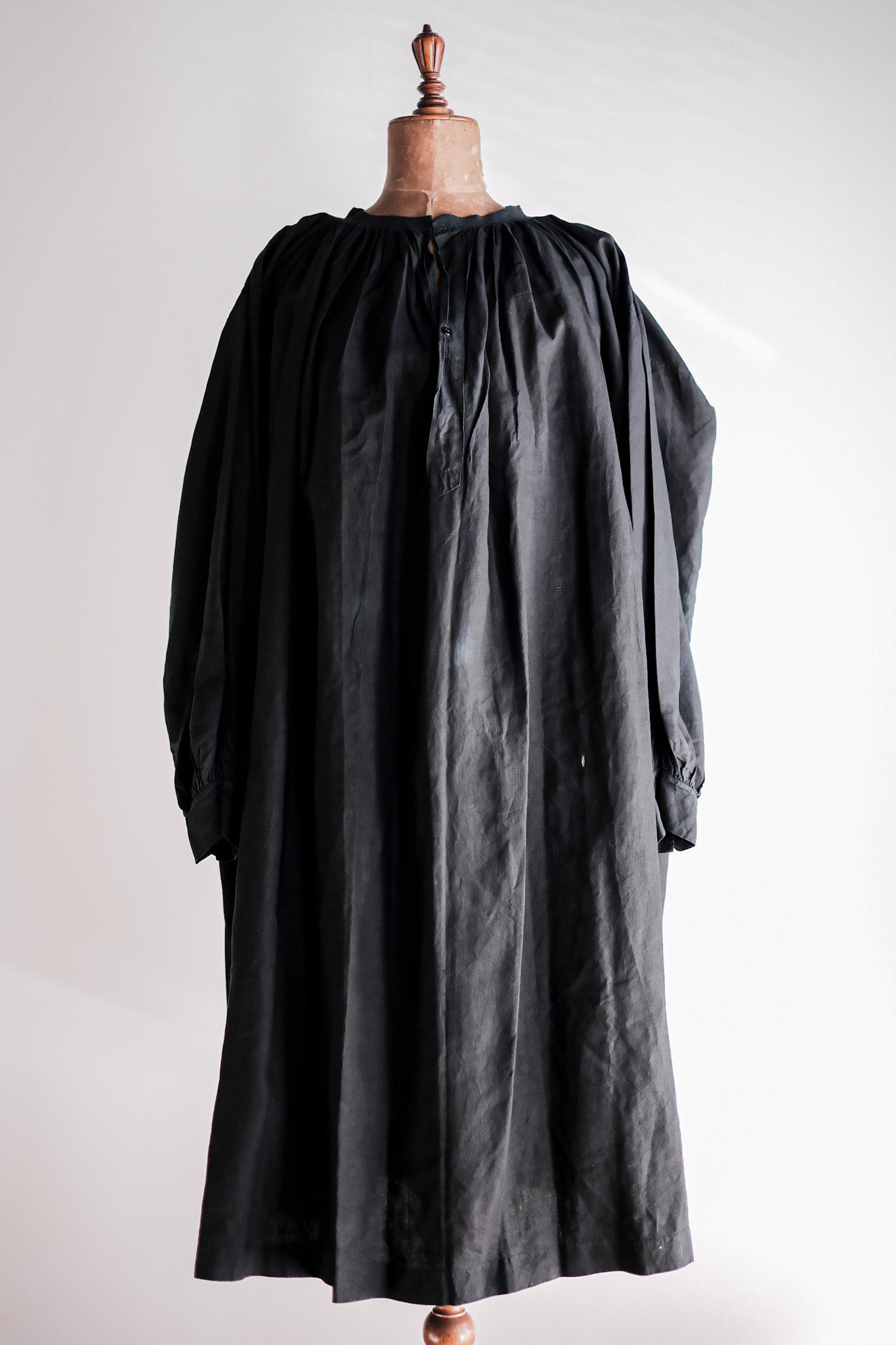 【Early 20th C】French Antique Indigo Linen Smock "Biaude"