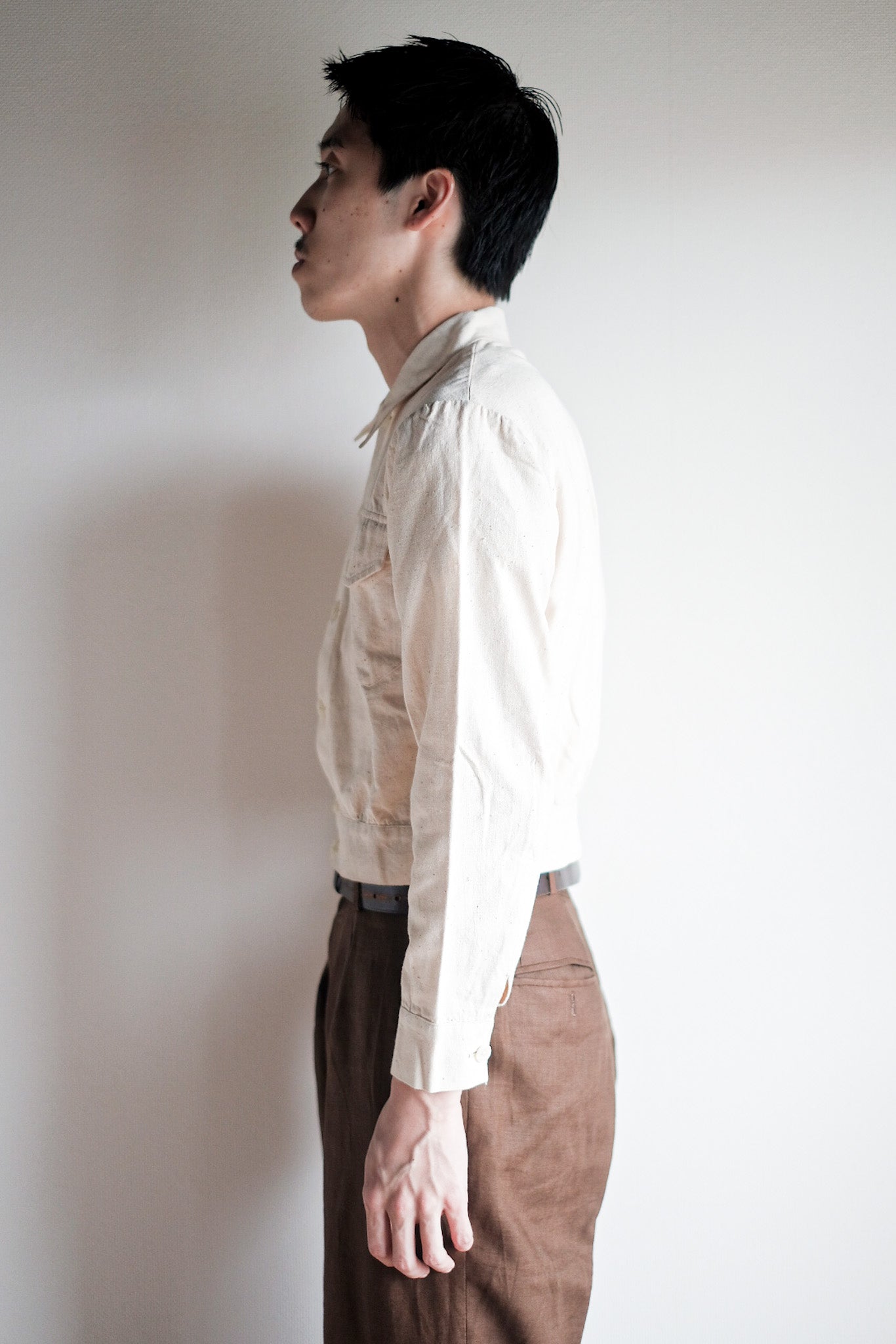 [~ 30's] French Vintage Natual Cotton Summer Jacket "Dead Stock"