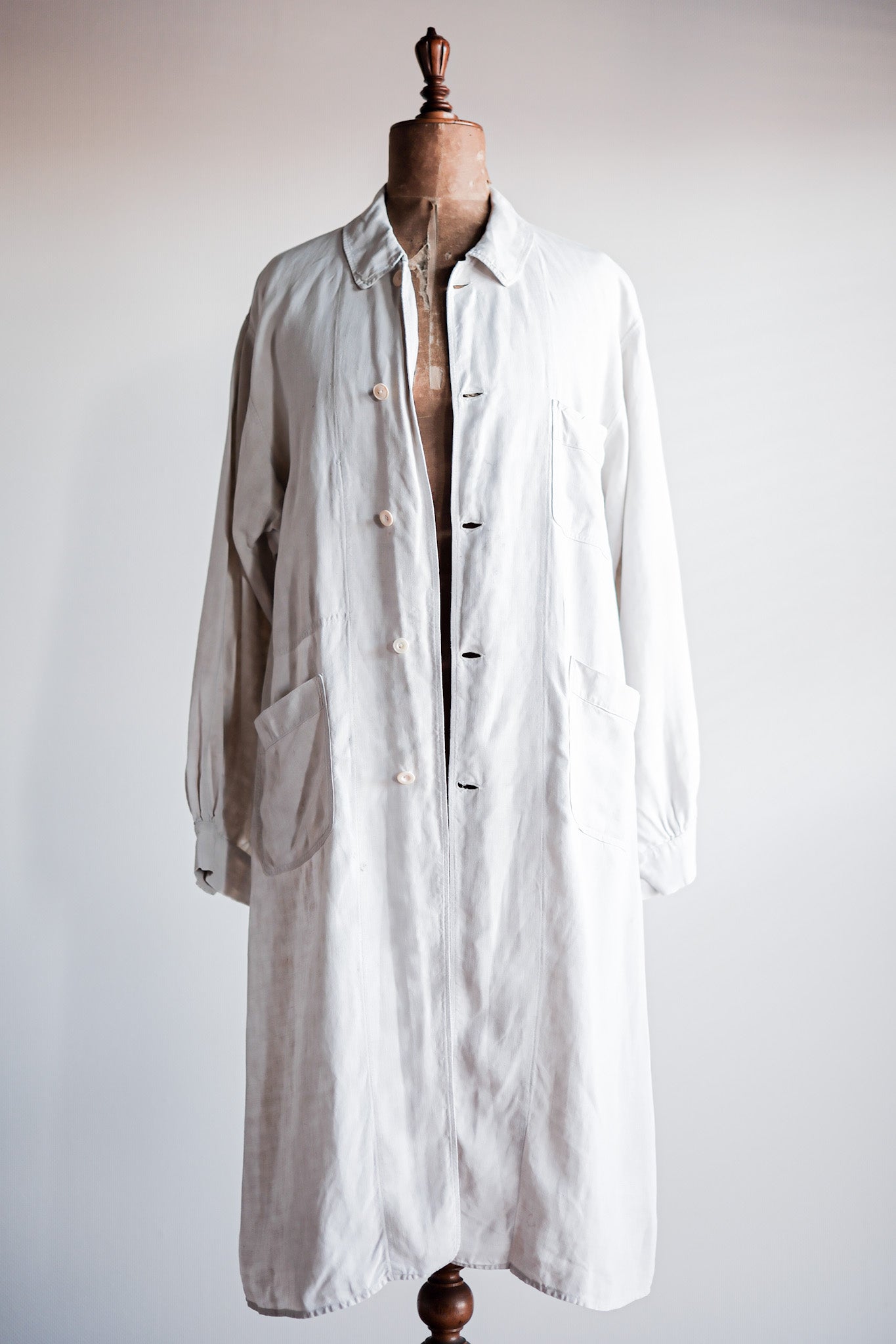 [~ 30's] French Vintage Linen Coat "Belle Jardiniere"