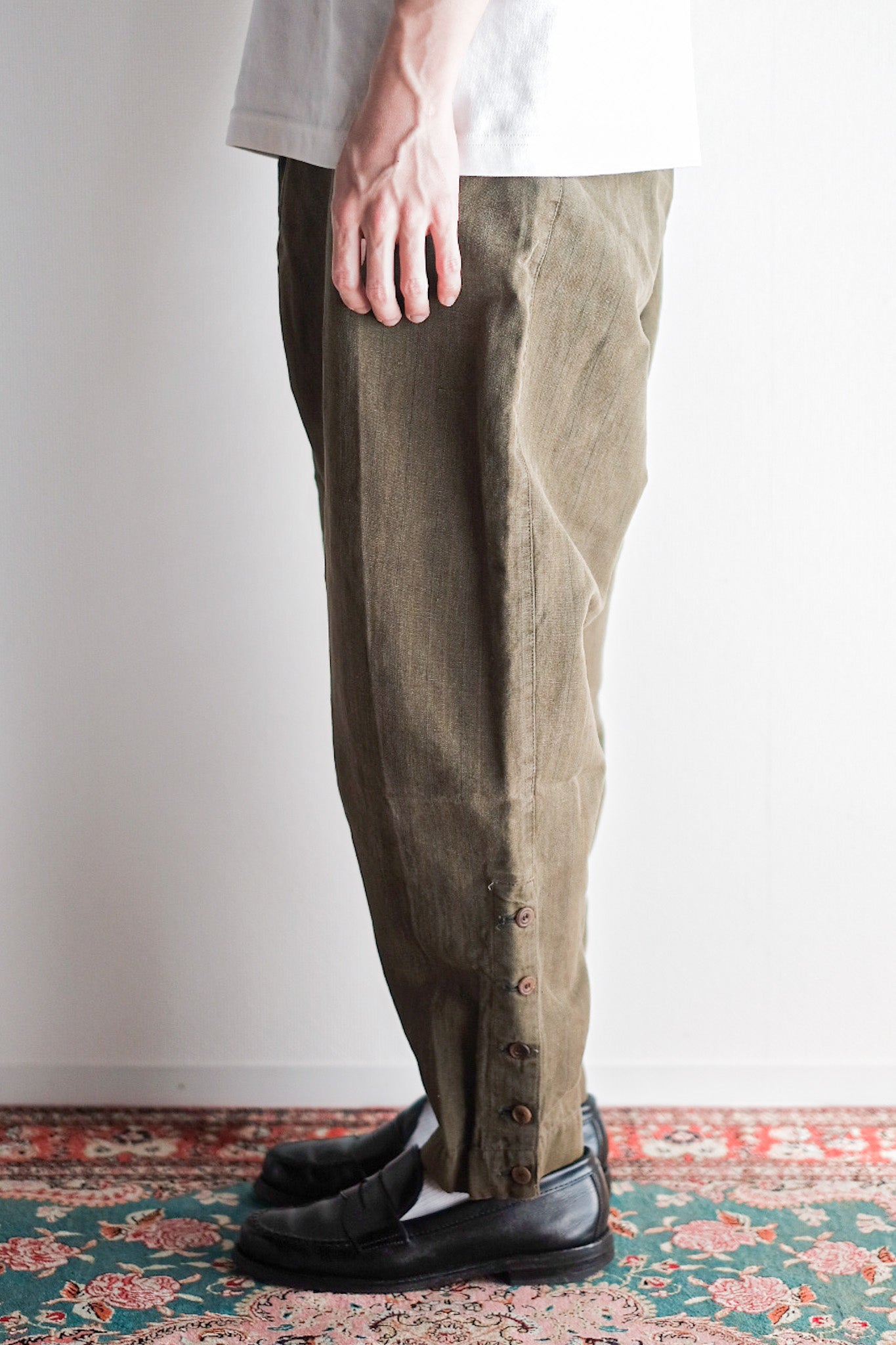 ［~20's］French Vintage Moss Green Hunting Gilet & Jodhpurs "Au Louvre"