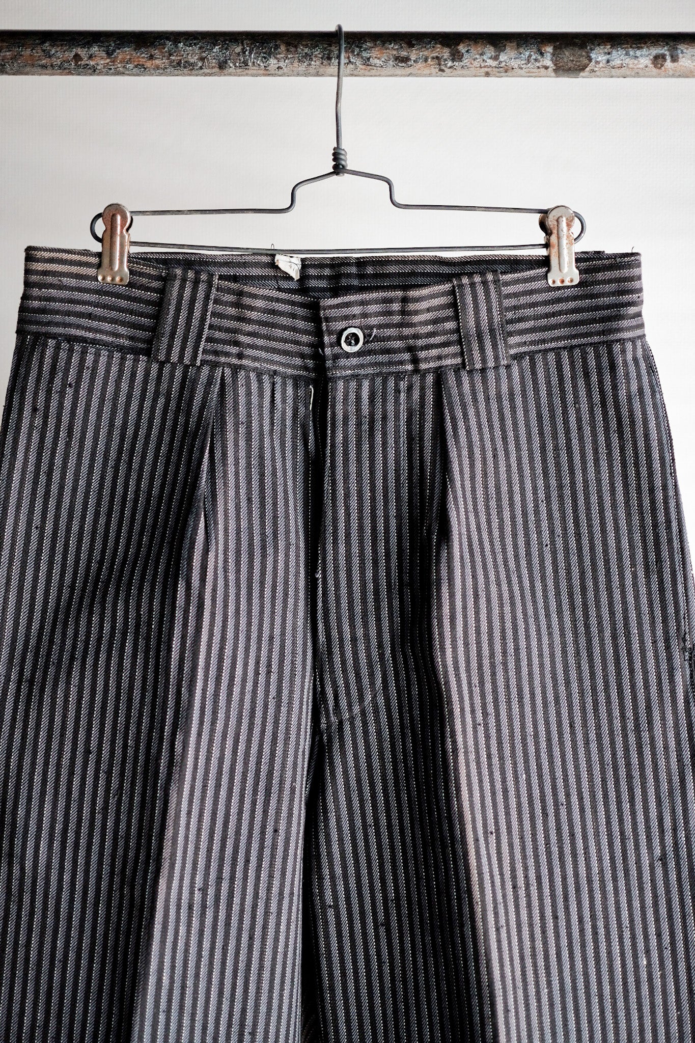 ［~40's］French Vintage Cotton Striped Work Pants "Dead Stock"