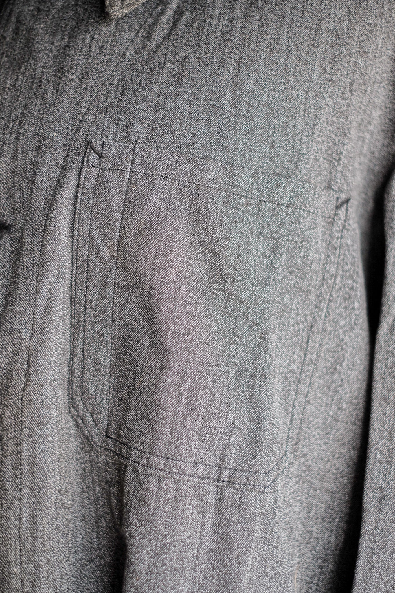 ［~50's］French Vintage PTT Black Chambray Atelier Coat “Dead Stock”