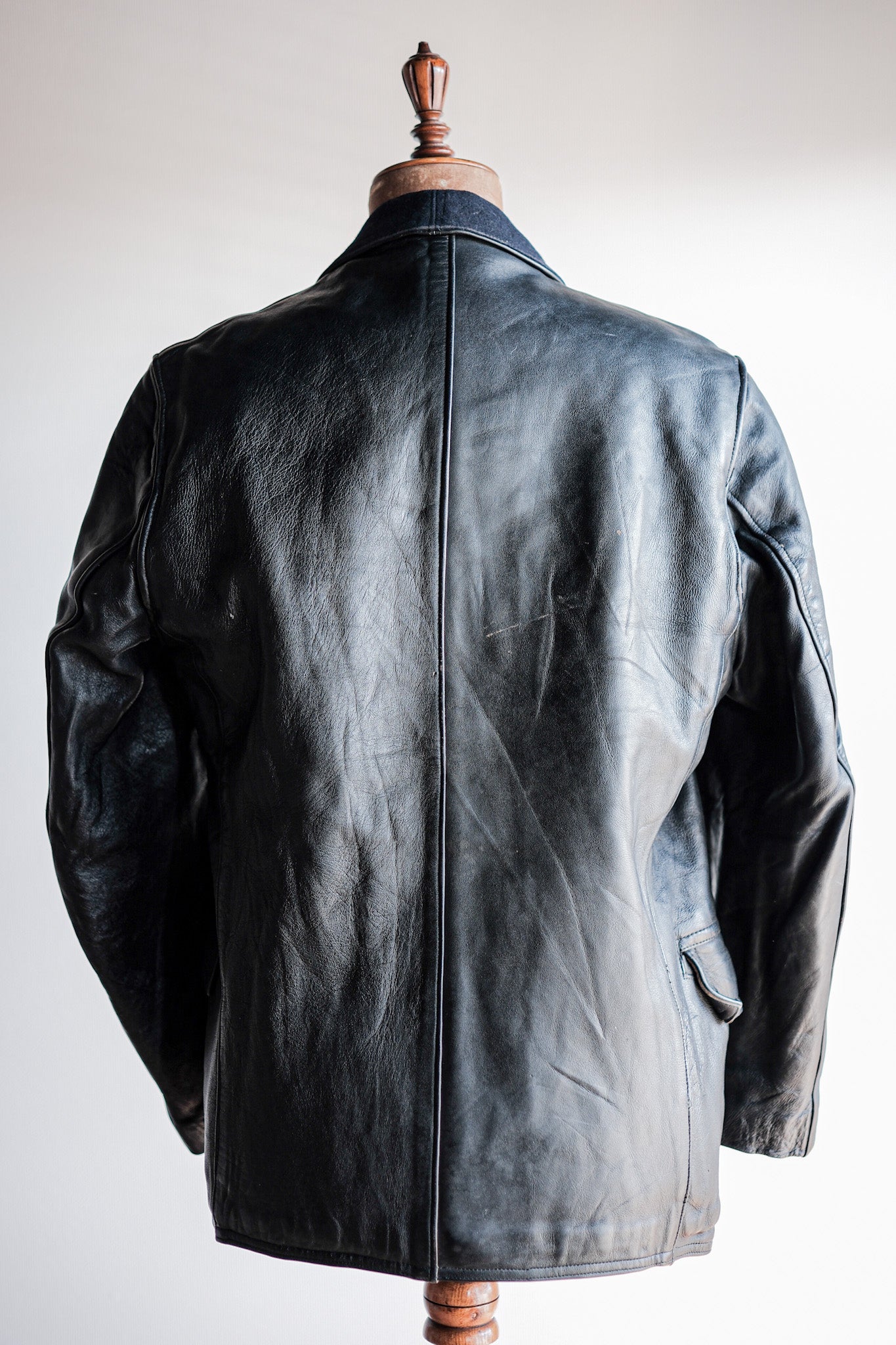 ［~50's］French Vintage Le Corbusier Leather Work Jacket "Wool Collar"
