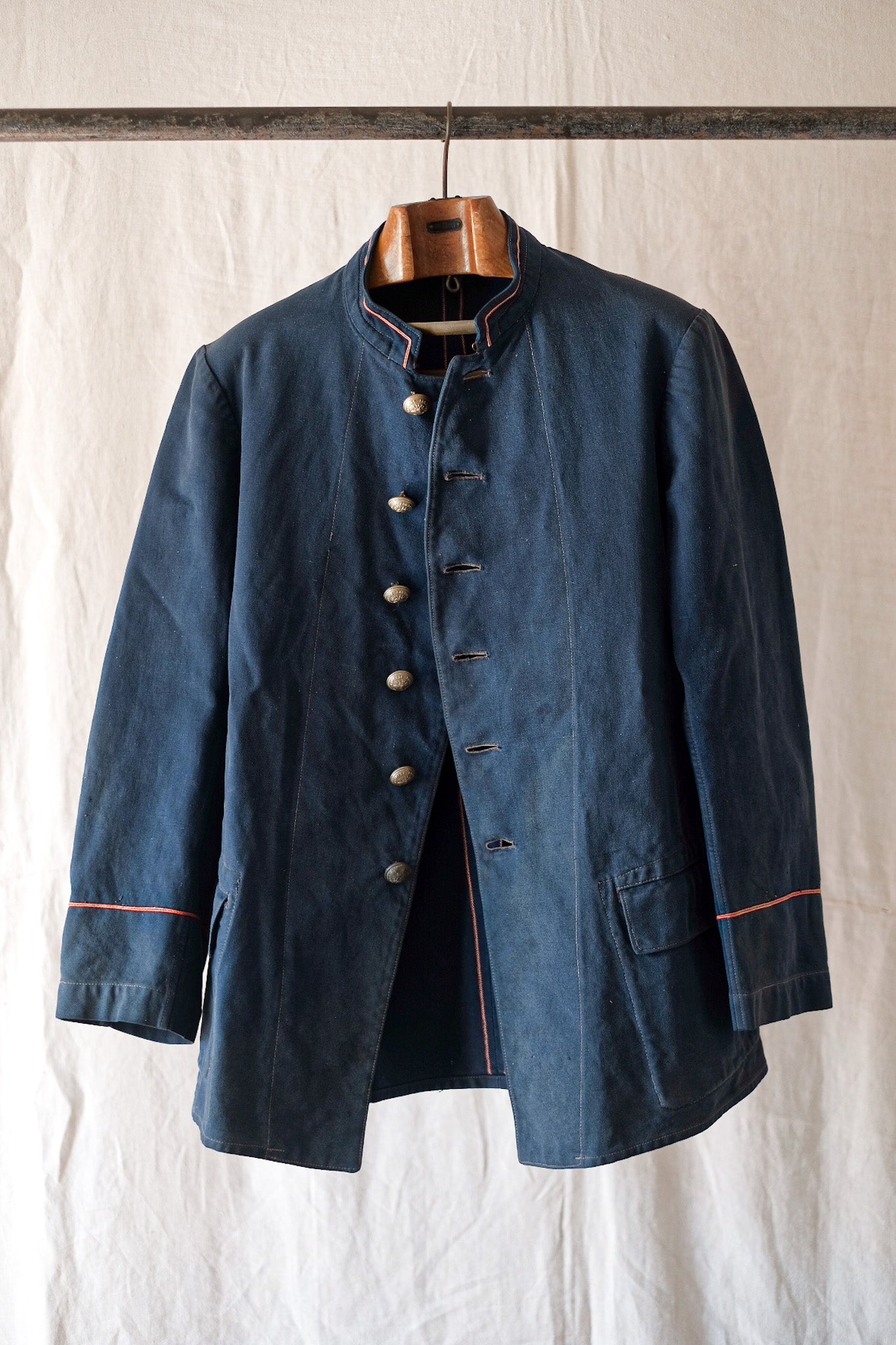 ［~30's］French Vintage Indigo Cotton Twill Fireman Jacket