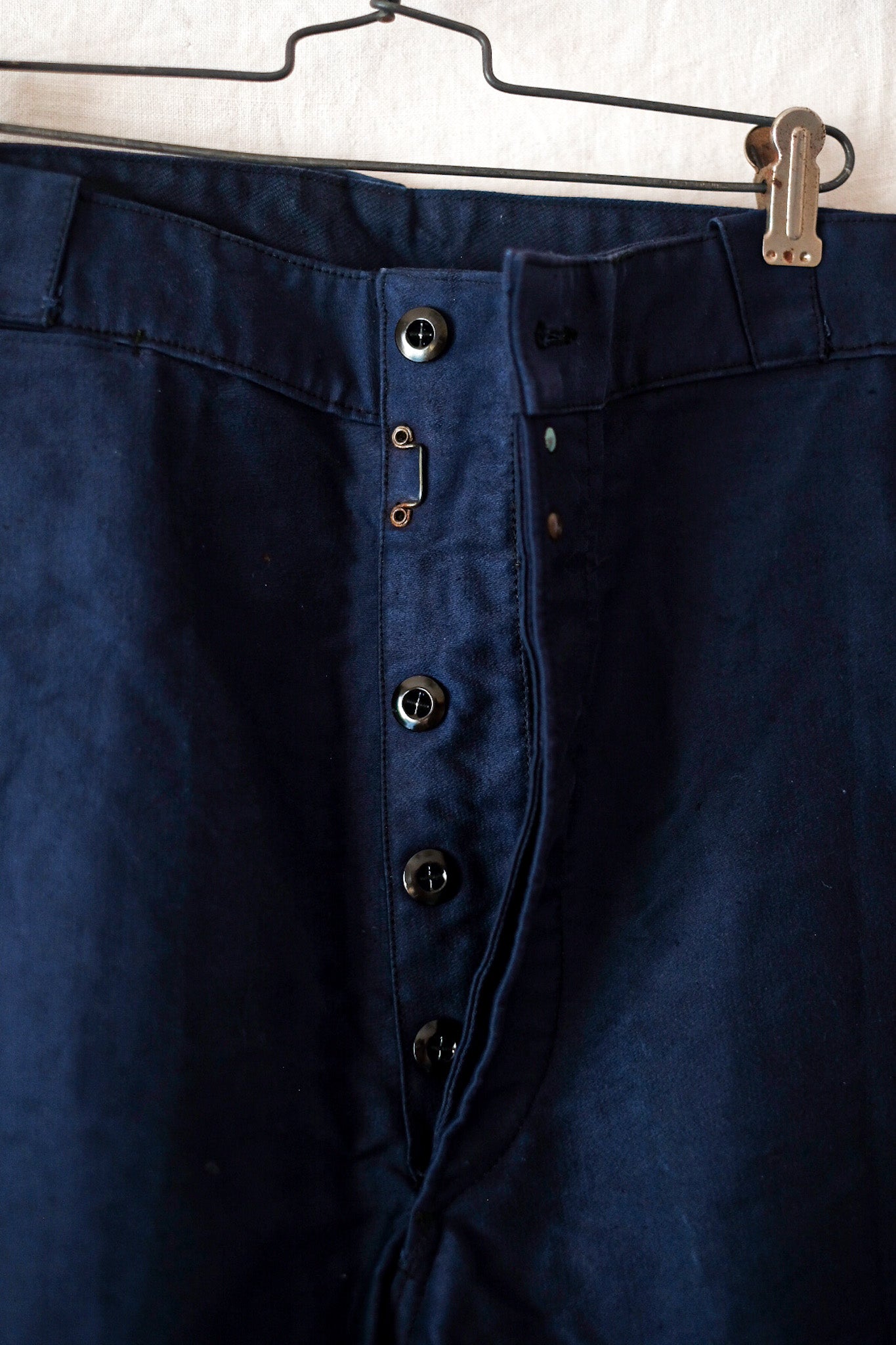 [~ 40's] กางเกงโมล่สกินสีน้ำเงินโบราณฝรั่งเศส "สต็อกตาย"