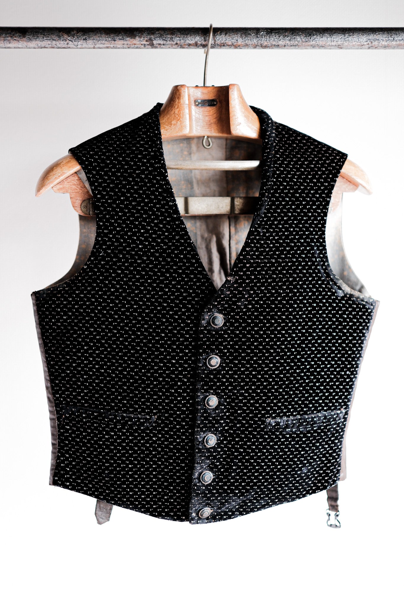 ［Late 19th C］French Antique Black Velvet Gilet