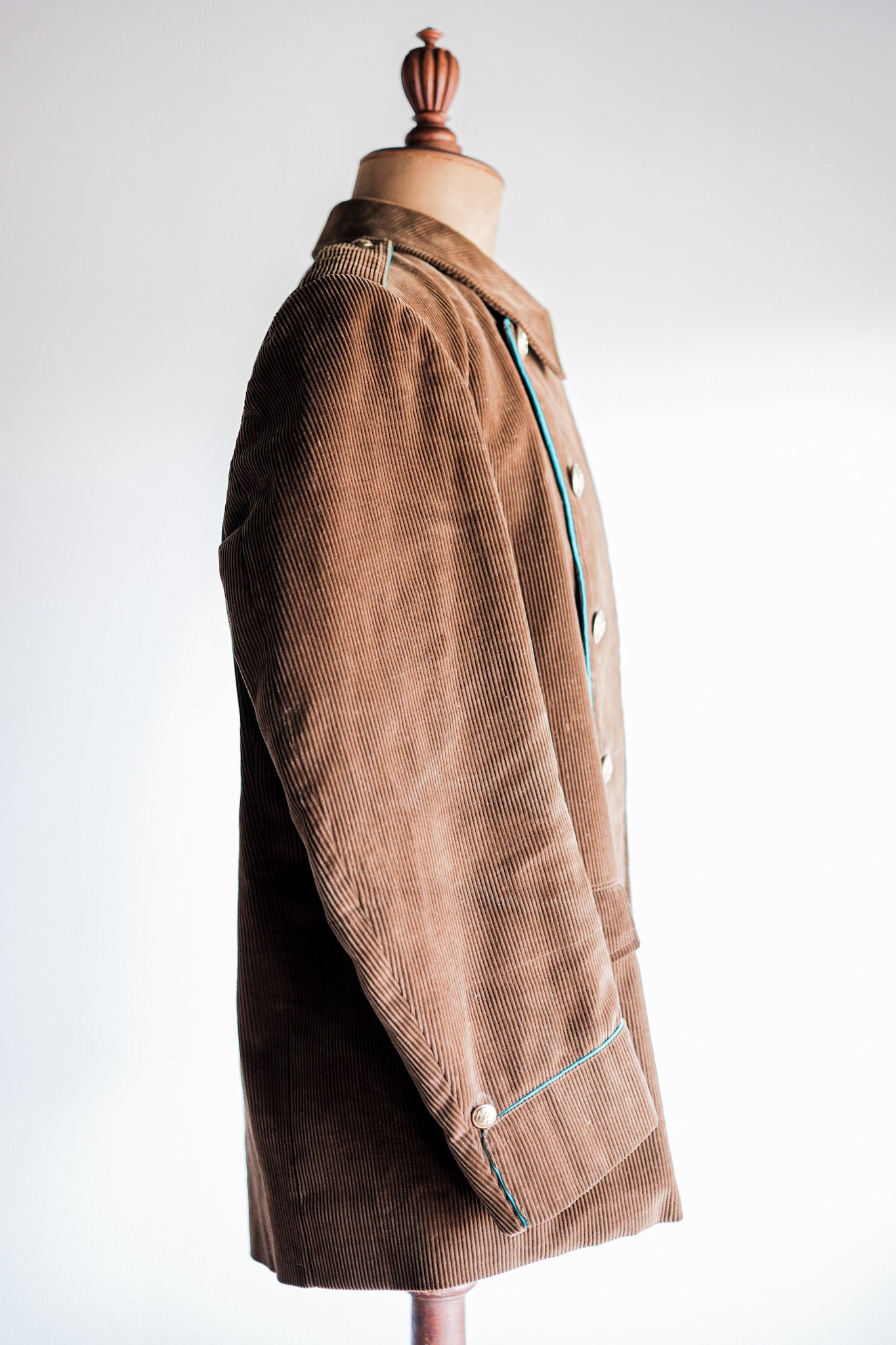 ［~30’s］Italian Army Double Breasted Brown Corduroy Jacket “Dead Stock”
