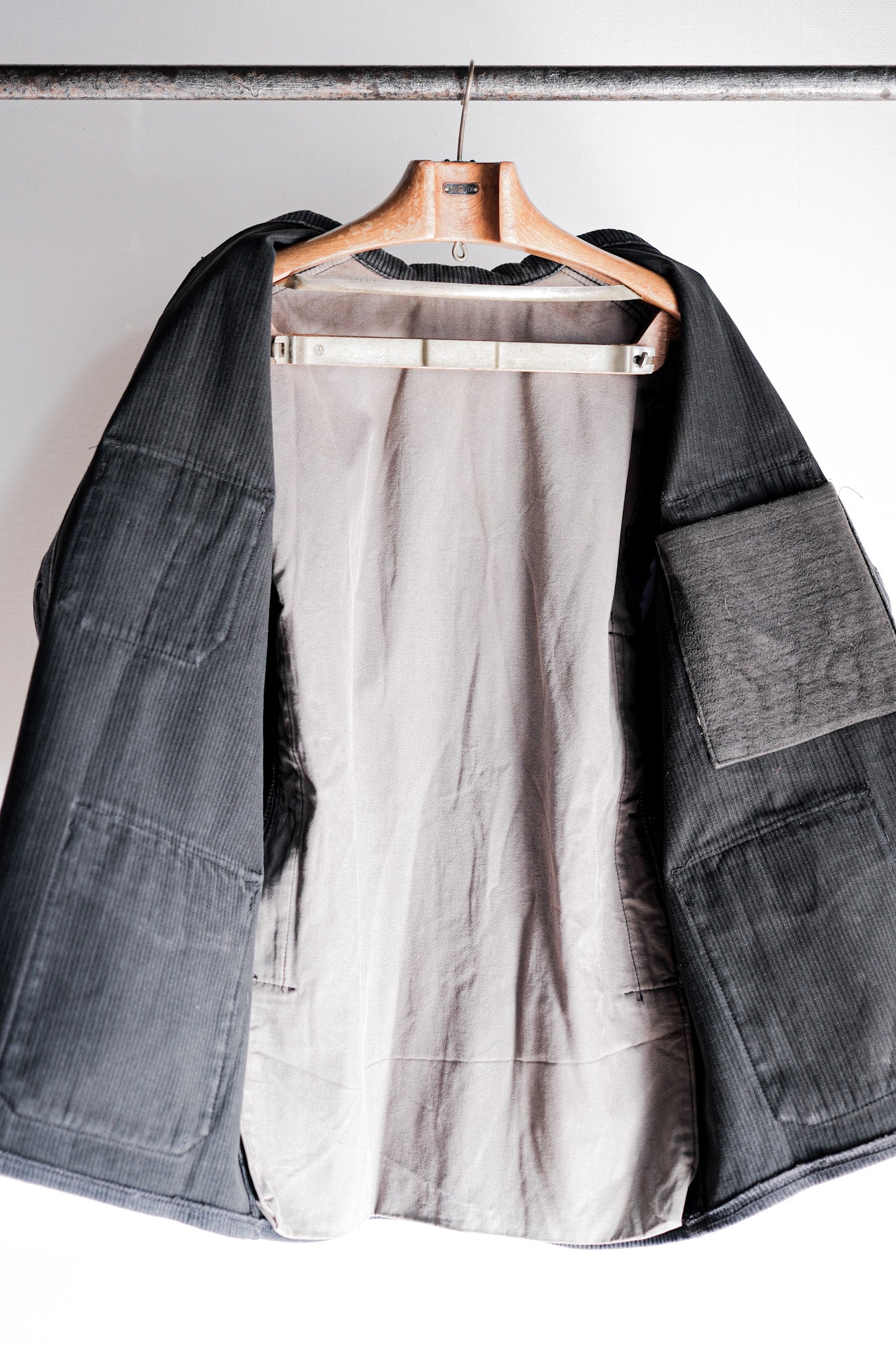 ［~60's］French Vintage Blue Gray Cotton Pique Hunting Jacket