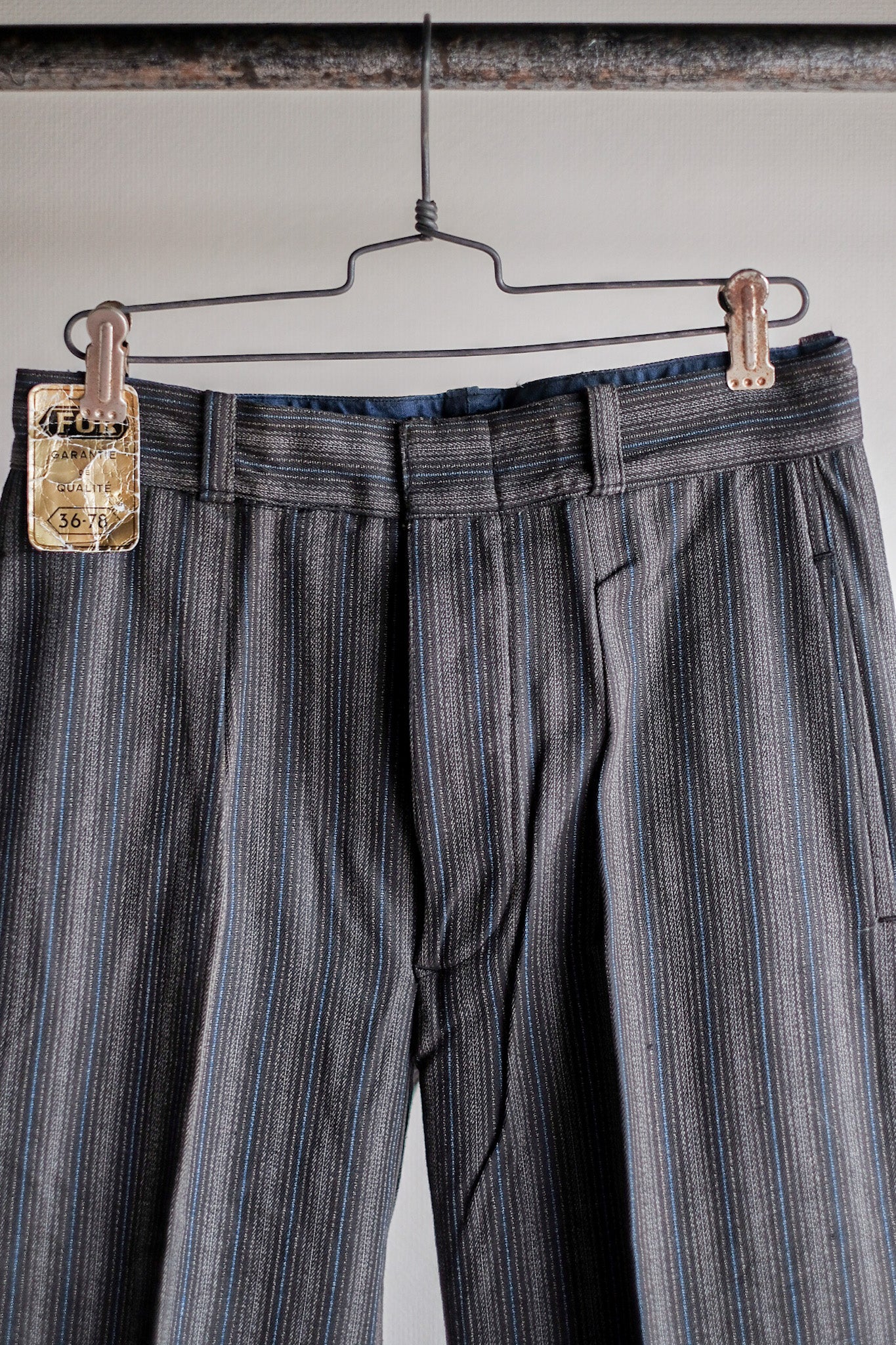 ［~40's］French Vintage Cotton Striped Work Pants "Dead Stock"