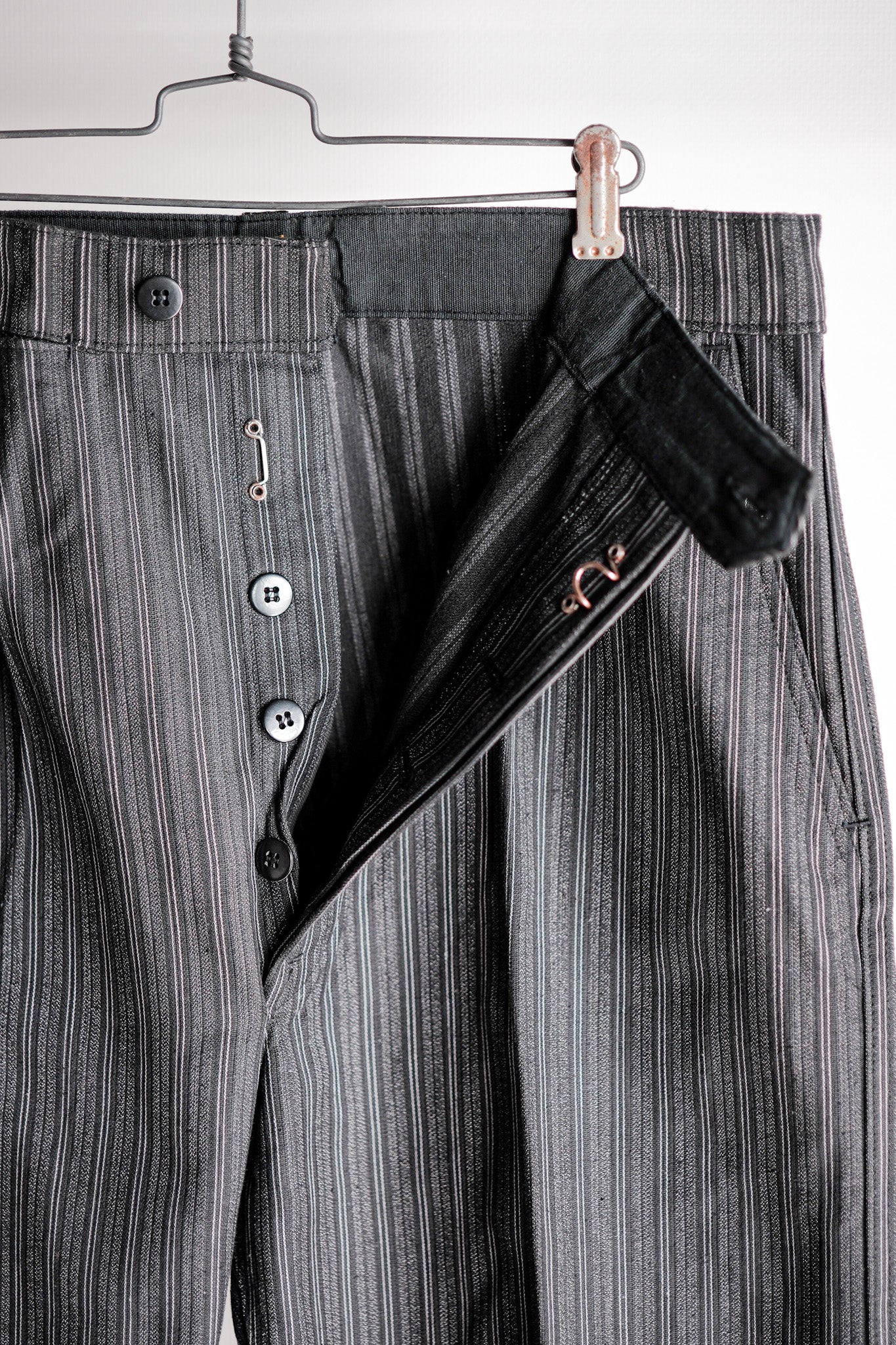 ［~50's］French Vintage Cotton Striped Work Pants "CREPIER" "Dead Stock"