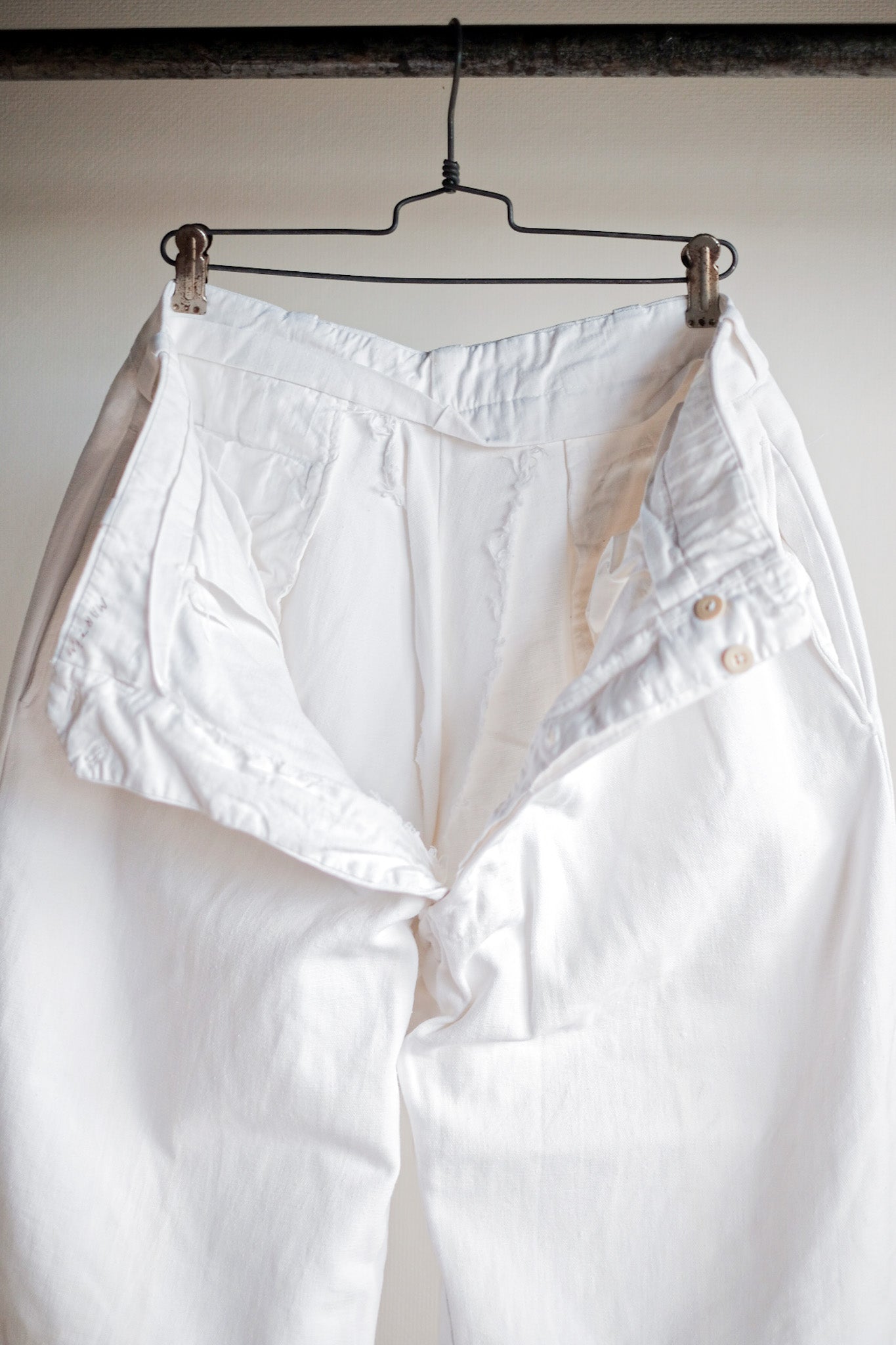 [~ 50's] กางเกงผ้าลินินวินเทจฝรั่งเศส