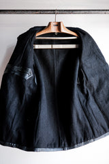 【~50's】French Vintage Le Corbusier Leather Work Jacket "Wool Collar"