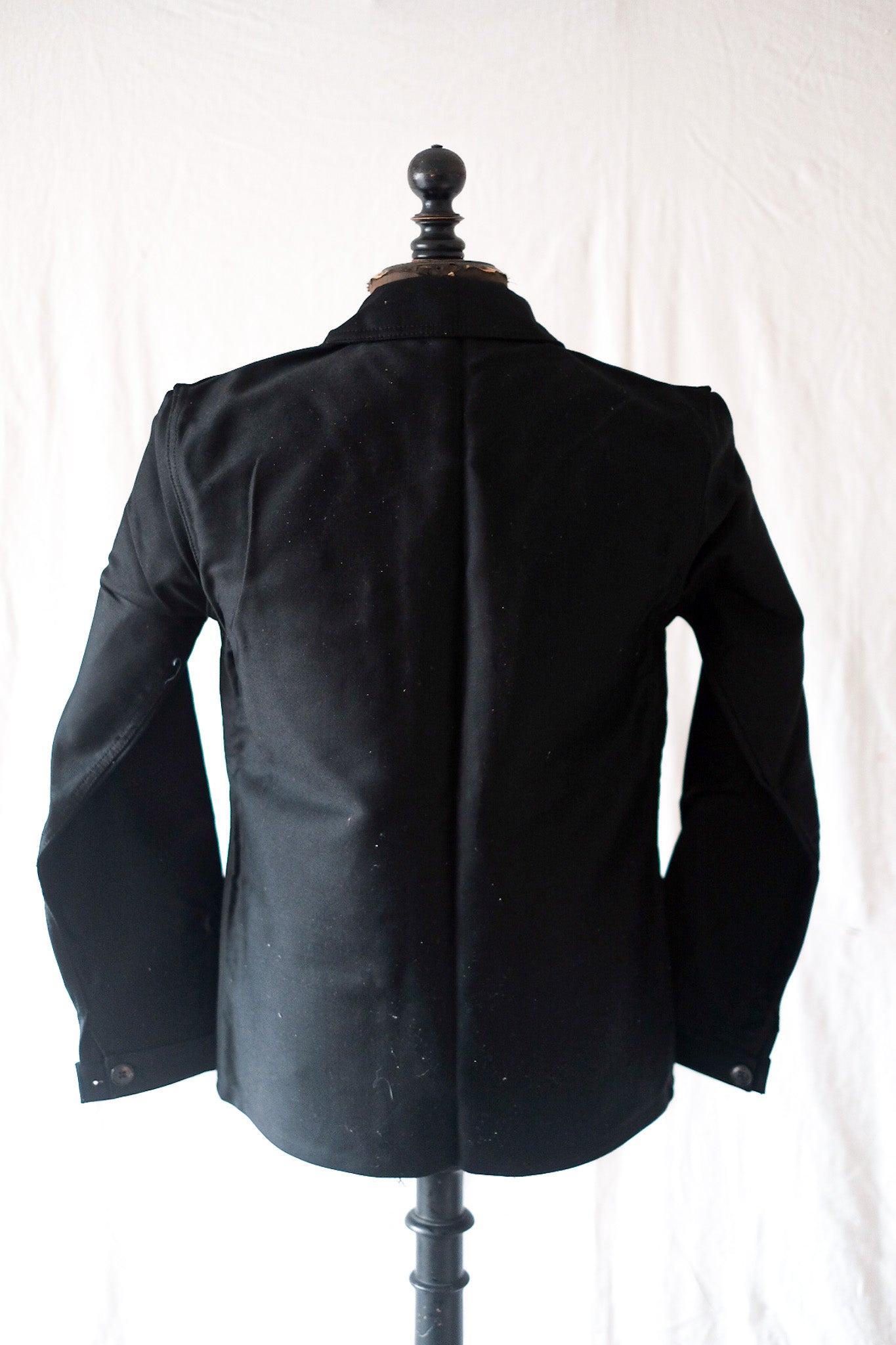 【~50's】French Vintage "Le Mont St. Michel" Black Moleskin Work Jacket "Dead Stock"