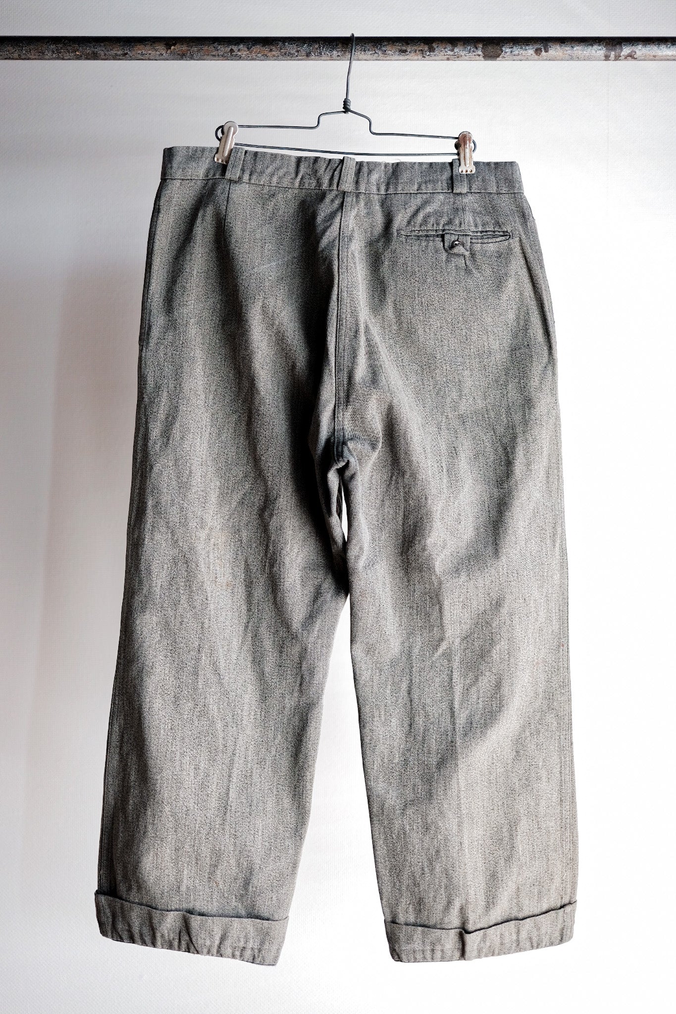 ［~40's］French Vintage Black Chambray Work Pants
