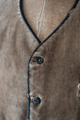 【~30's】French Vintage Brown Corduroy Gilet Jacket