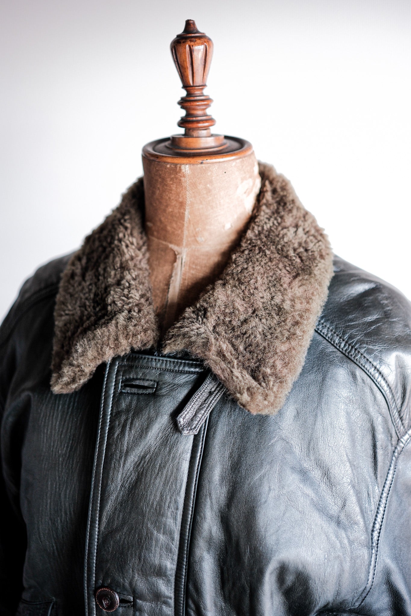 ［~80's］Old Gucci Leather Bomber Jacket Size.52
