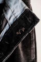 【 ~ 40's 】 French Vintage Dark Brown Corduroy Work Pants