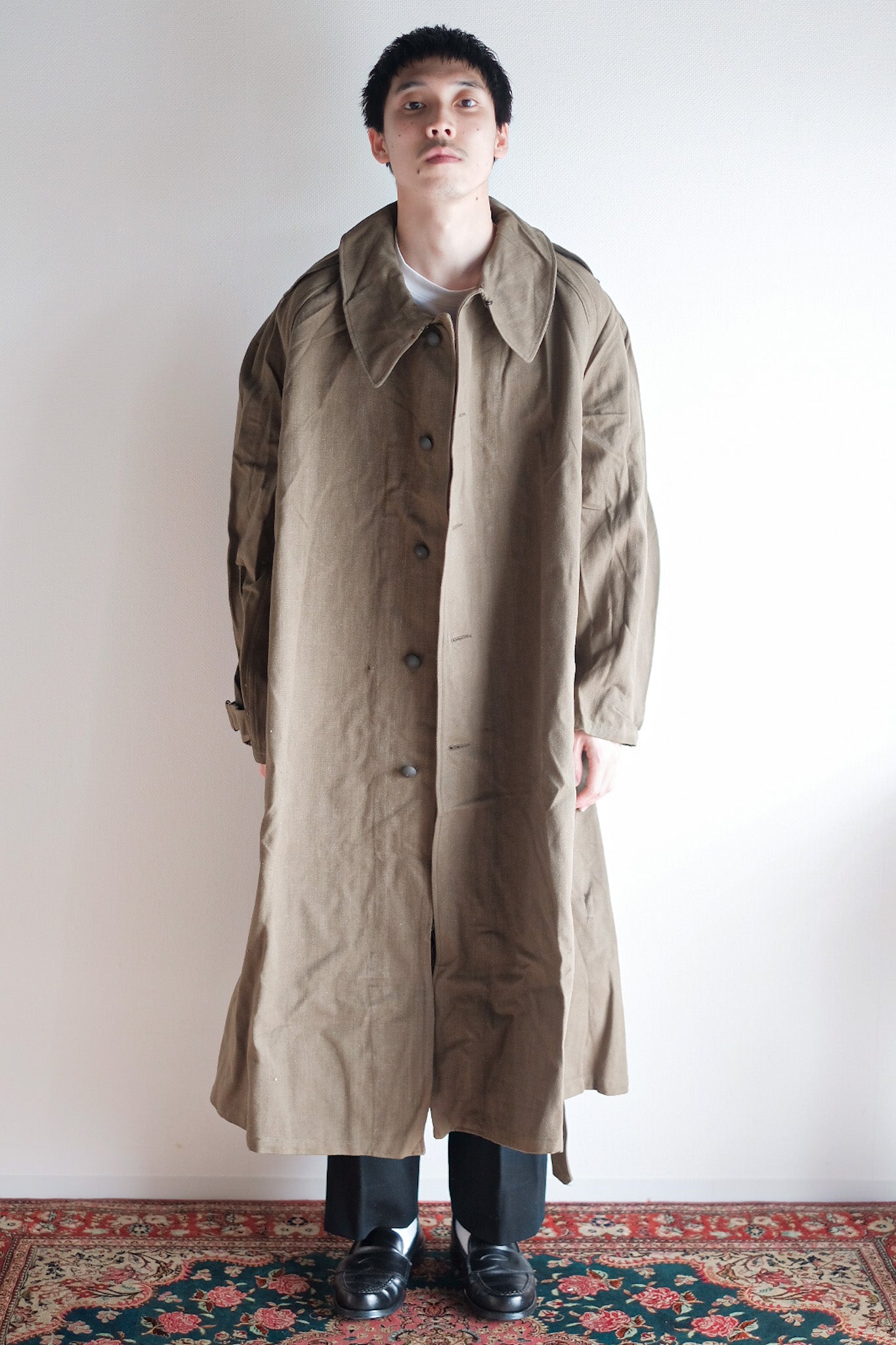【~50's】French Army M35 Motorcycle Coat "Cotton Linen Type" "Dead Stock"