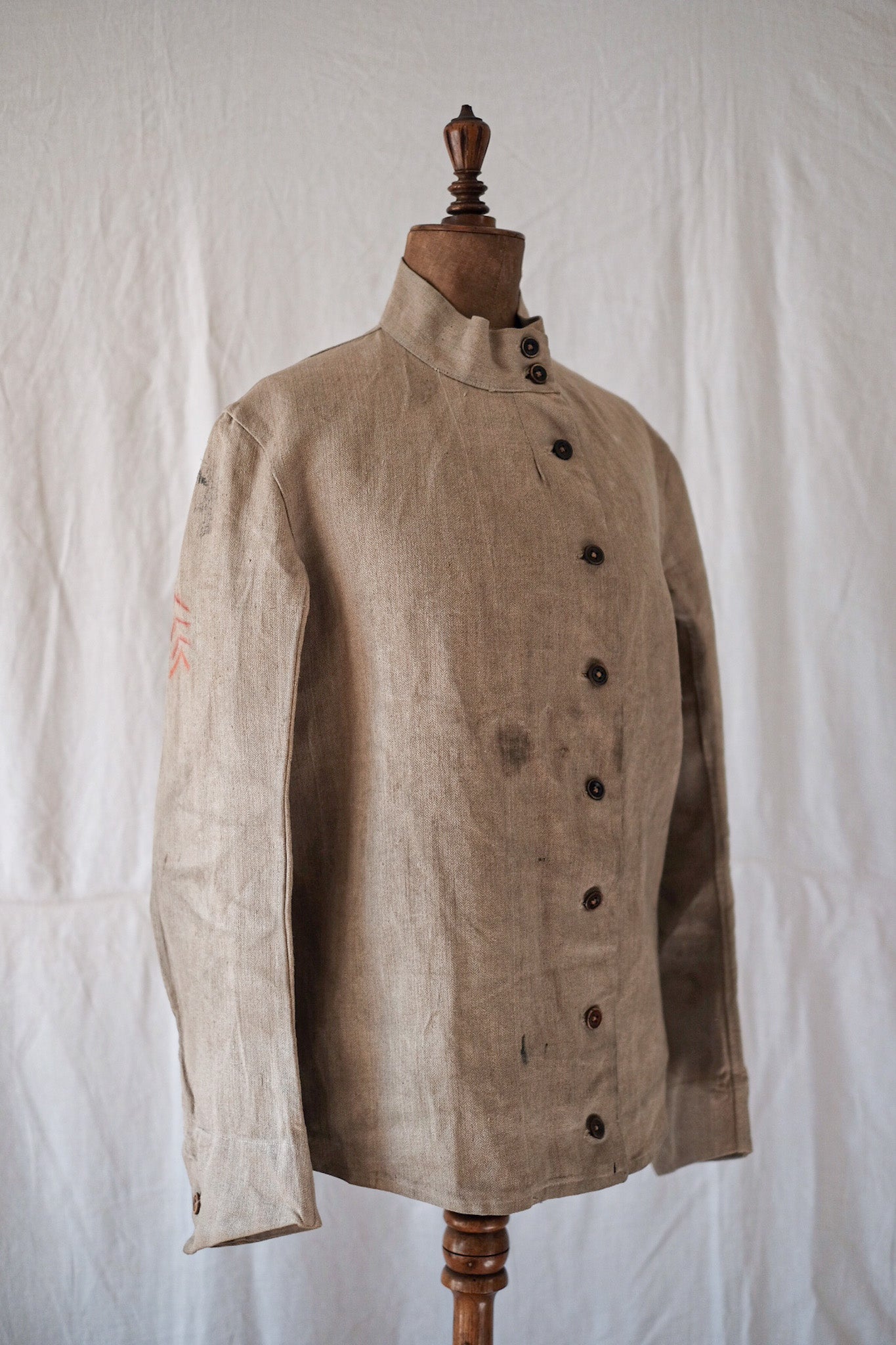 [~ 10's] French Army WW1 Linen HBT Bourgeron Jacket