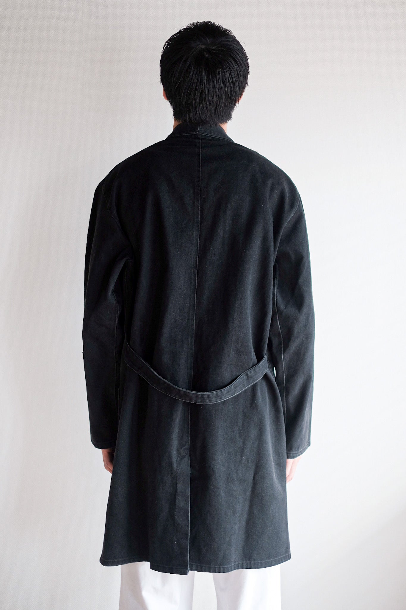 [~ 50's] French Vintage Black Moleskin Work Coat