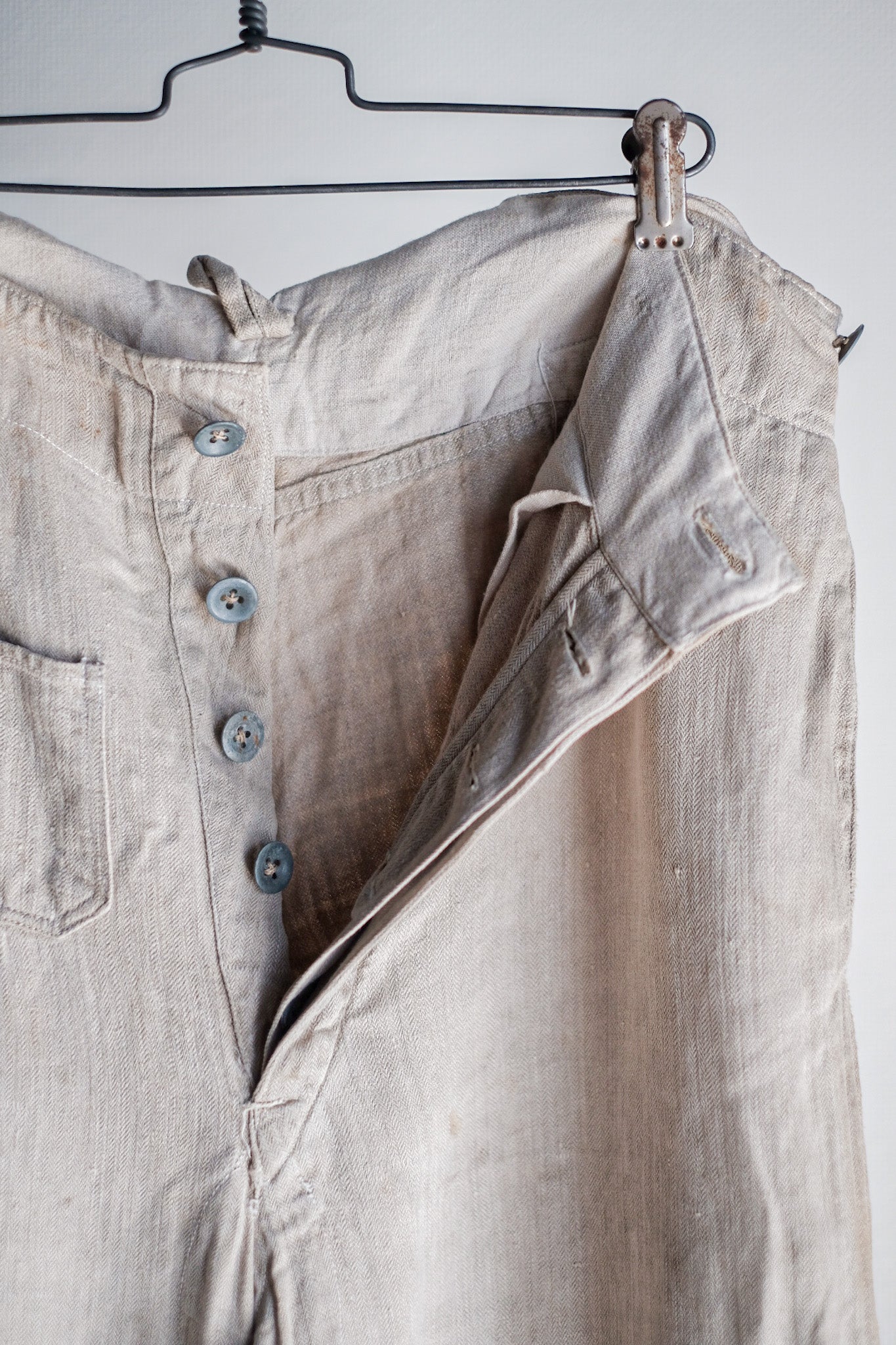 ［~40's］WW2 German Army Drillich HBT Linen Trousers