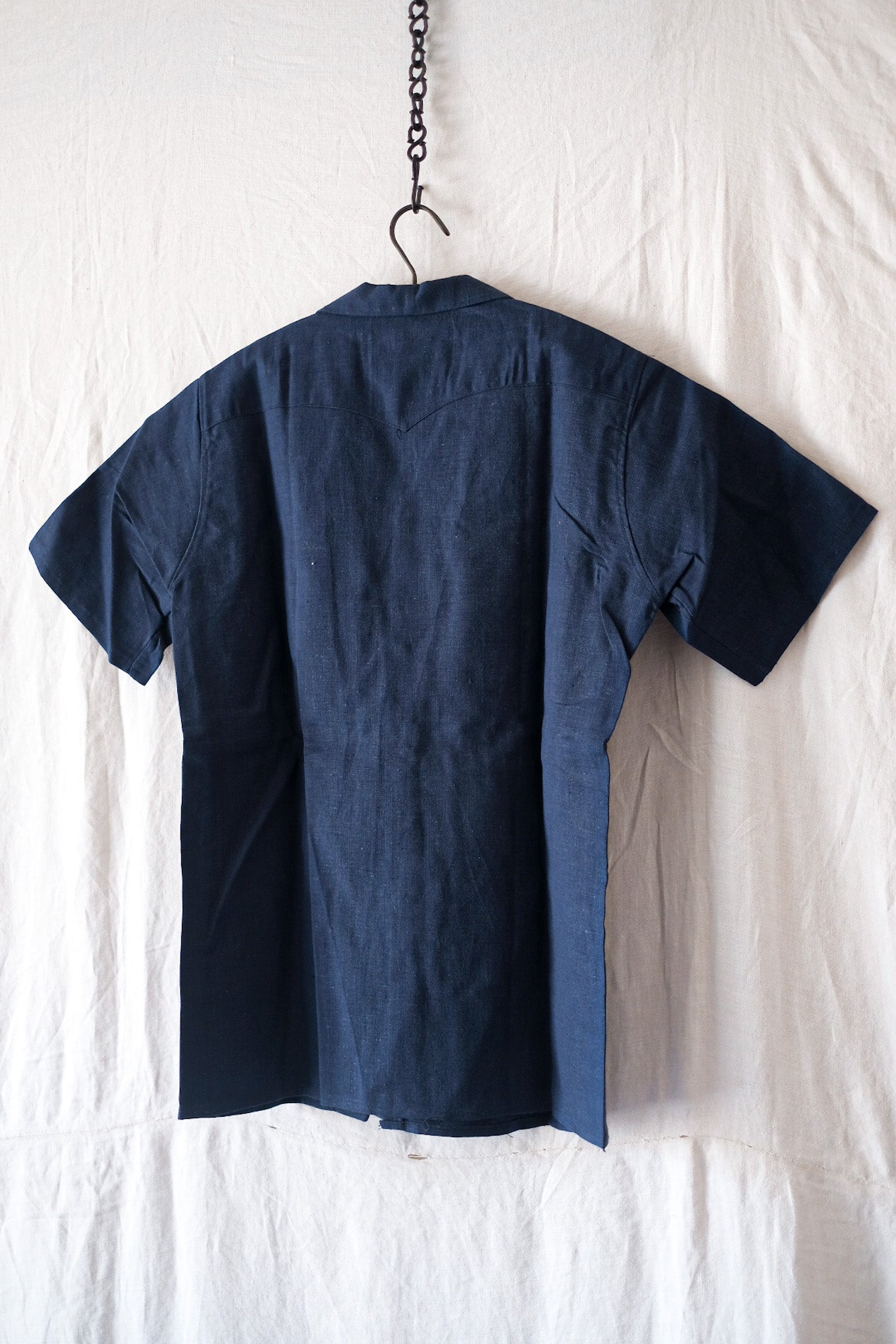 [~ 40's] Vintage français indigo metis Short Shirt "Dead Stock"