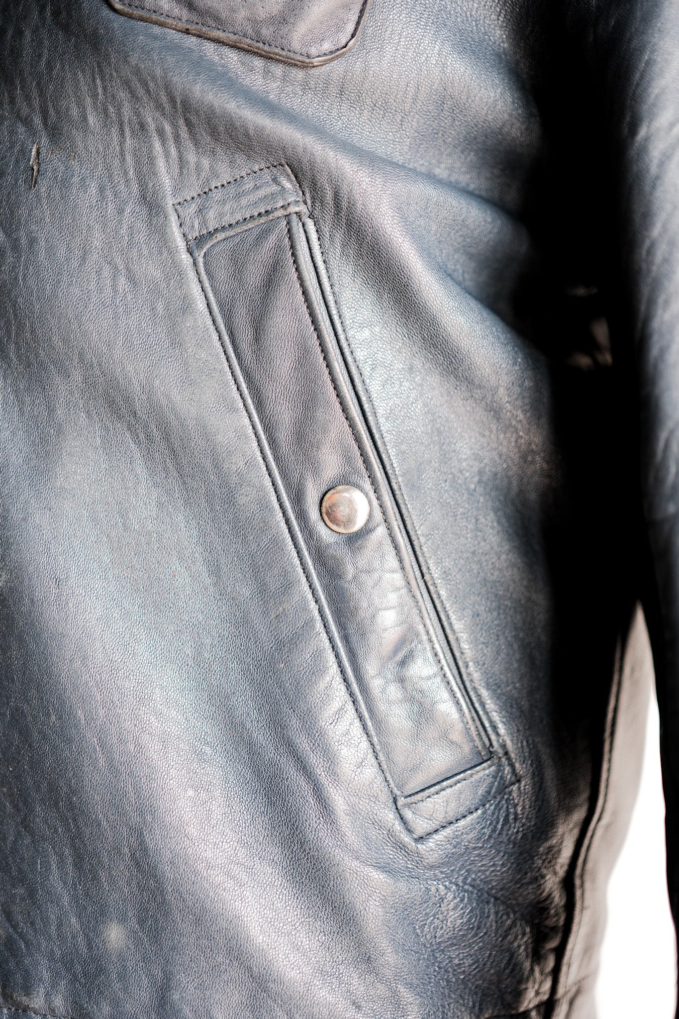 【~70's】French Air Force Pilot Leather Jacket Size.92C