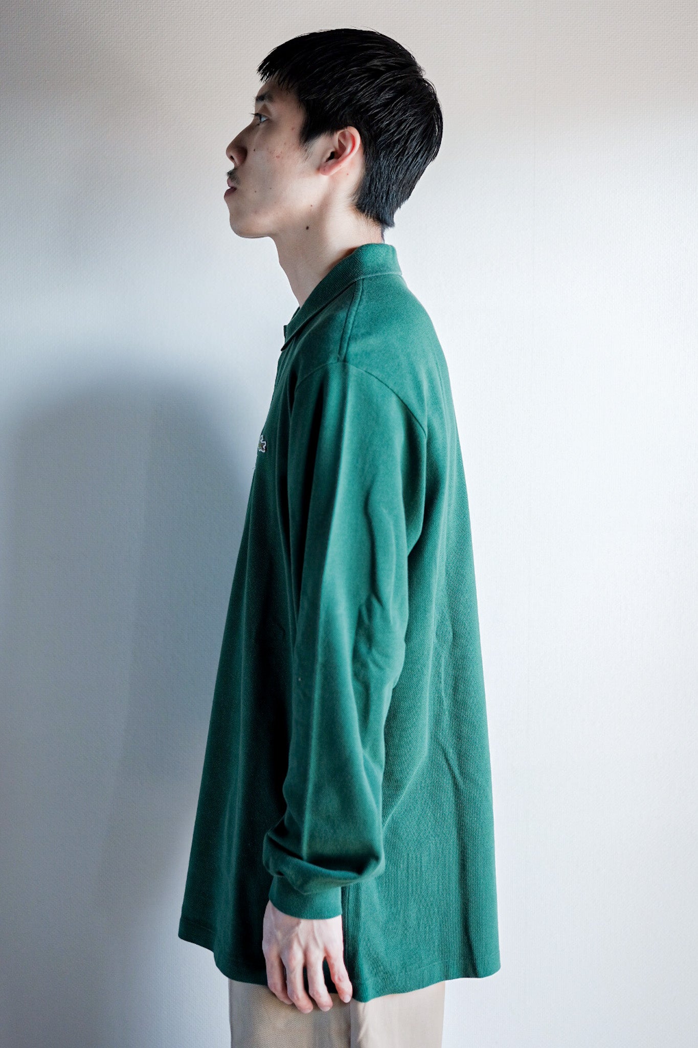 ［~80's］CHEMISE LACOSTE L/S Polo Shirt Size.5 "Forest Green"