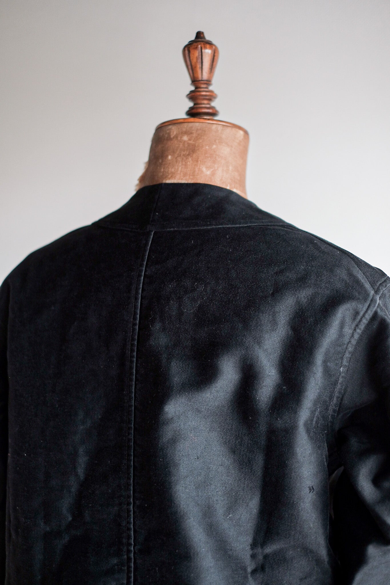 ［~20's］French Vintage Black Moleskin Work Jacket "6 Buttons" "Dead Stock"
