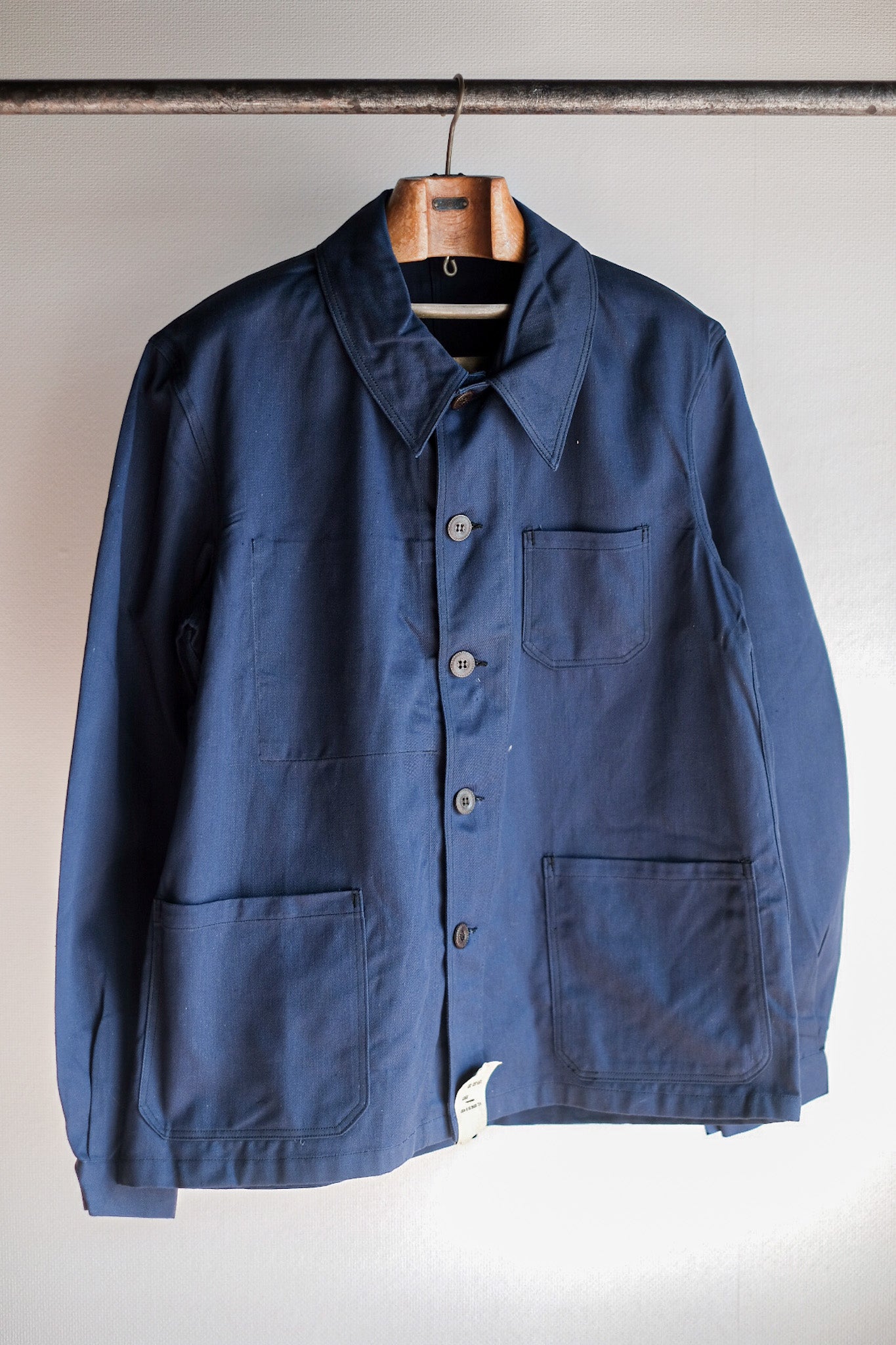 【~50's】French Vintage Blue Cotton Twill Work Jacket "Dead Stock"
