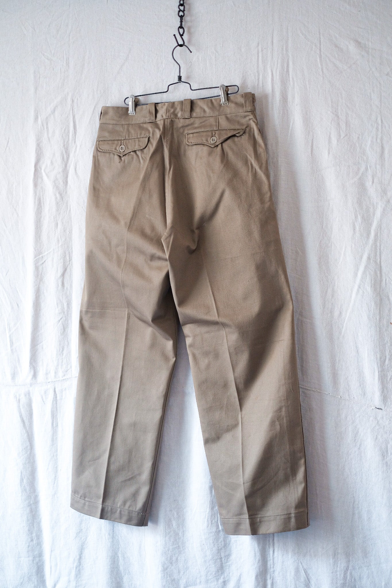 [~ 60's] French Army M52 CHINO TROUSERS SIZE.23 "Dead Stock"
