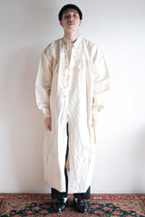 【~50's】French Army Surgeon Linen Coat Hospital Military "Dead Stock"