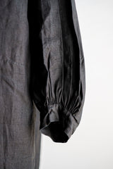 [ต้น 20 C] ผ้าลินินสีดำสีดำโบราณของฝรั่งเศส Smock Type "Biaude" "Dead Stock"