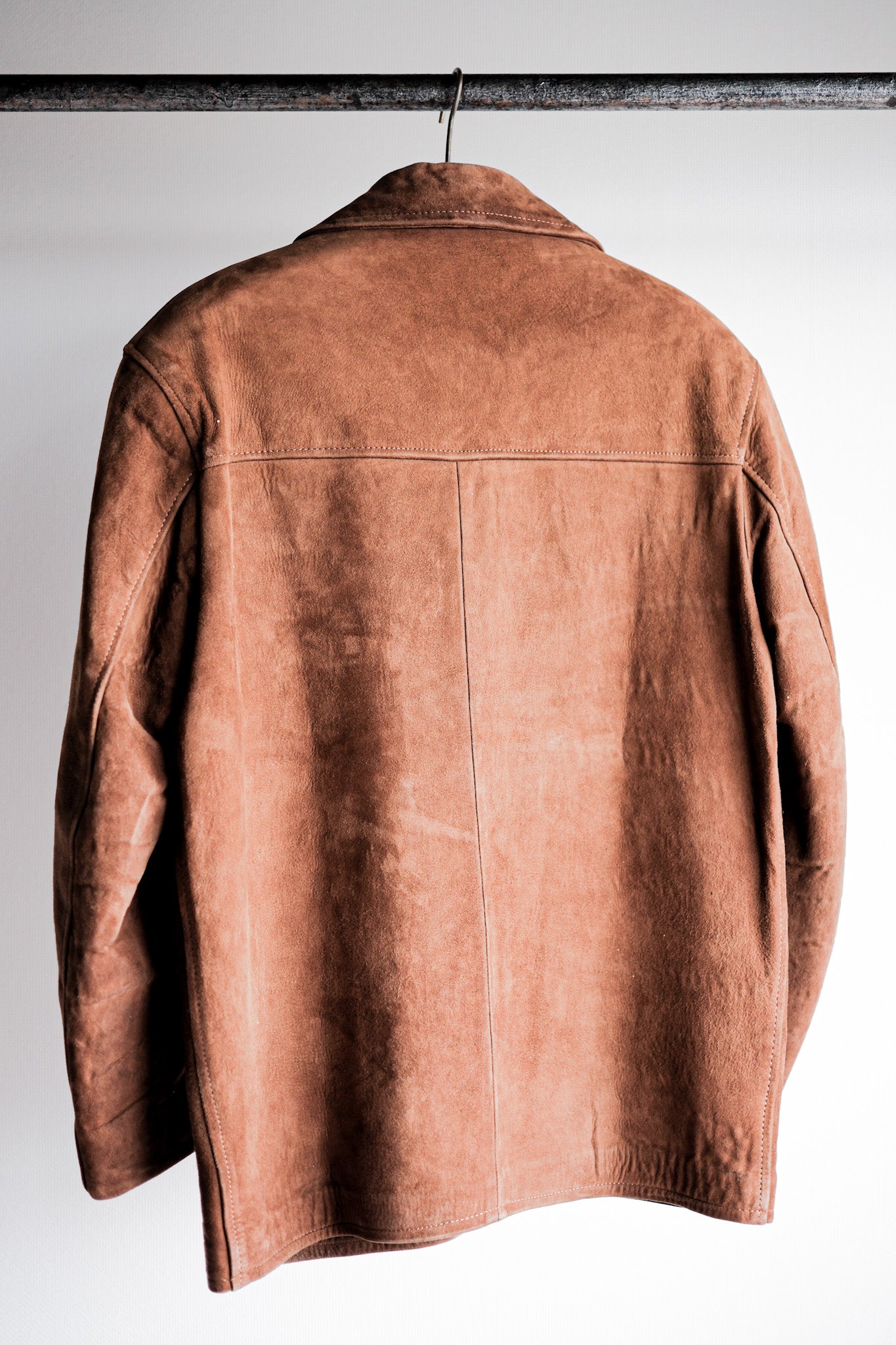 ［~60's］French Vintage Brown Suede Zip Up Jacket