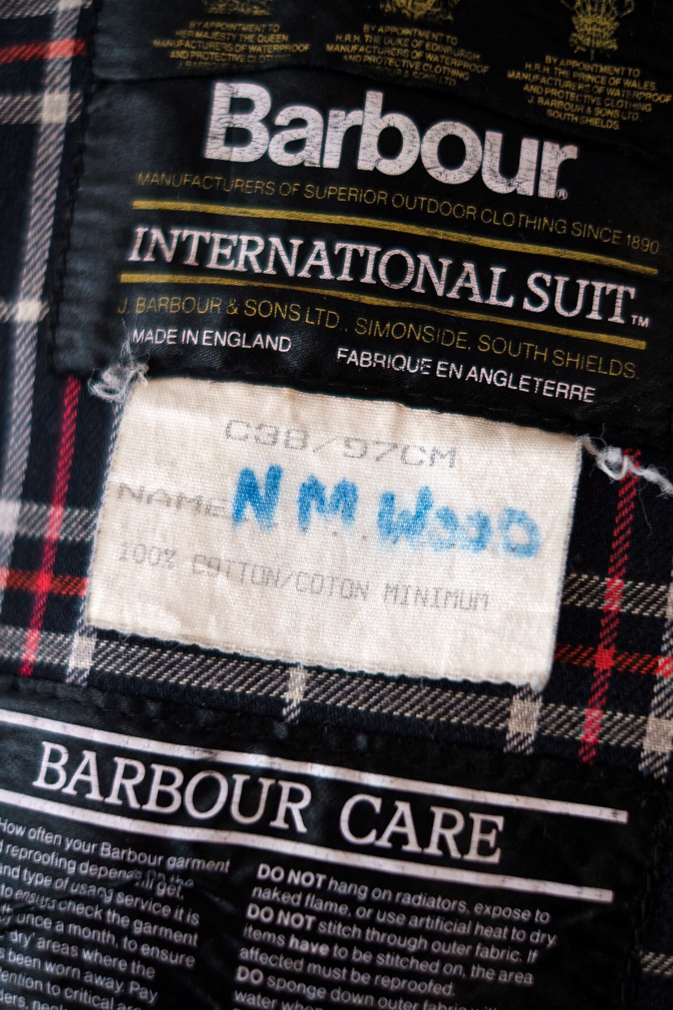 [~ 80's] Vintage Barbour "International Suit Model Nato" 3 ขนาดเครสต์ 38