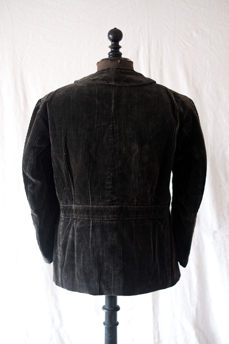 【~30's】French Vintage Black Corduroy Hunting Gamekeeper Jacket
