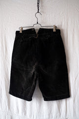 【~40's】French Vintage "Le Mont St. Michel" Black Corduroy Work Shorts